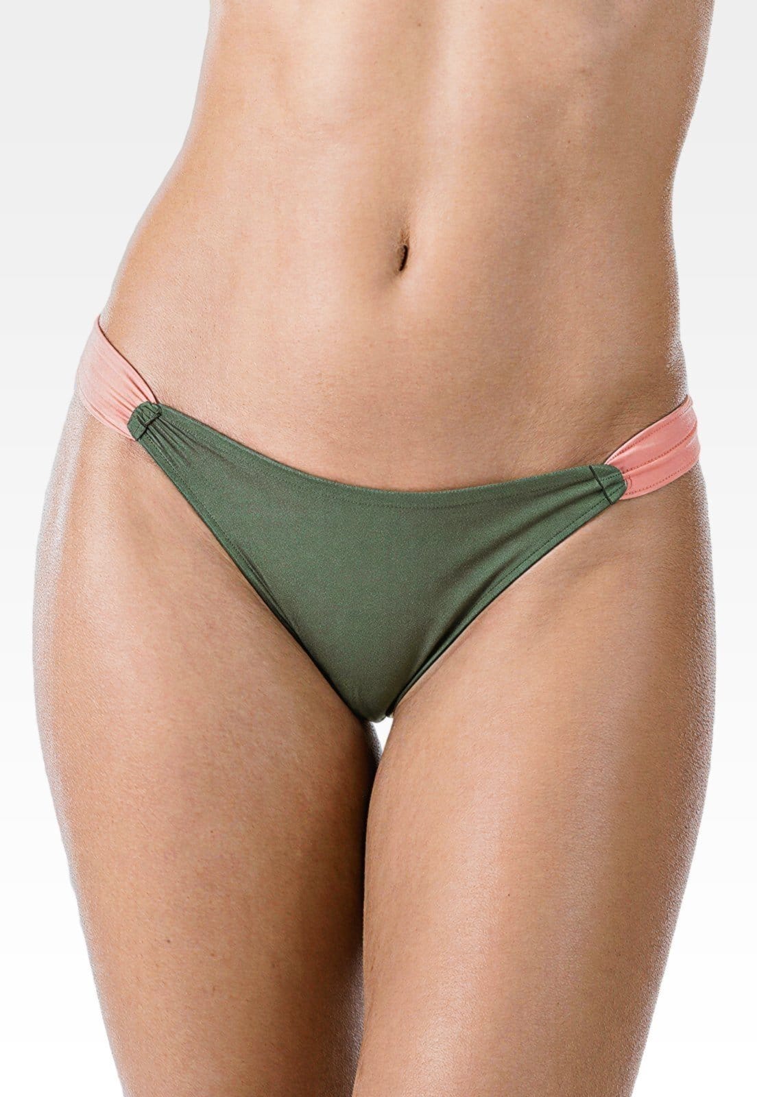 Calcinha de Biquíni Summer Soul Empina Bumbum Verde Militar Com Faixa Lateral