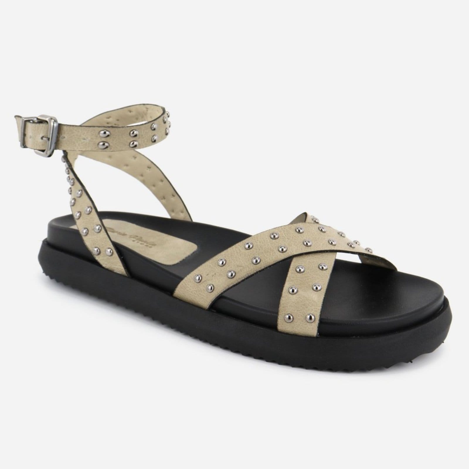 Vista 2 Sandália Off Confort Solado Maria Paula Couro Rasteiria White MARIA PAULA off-white white