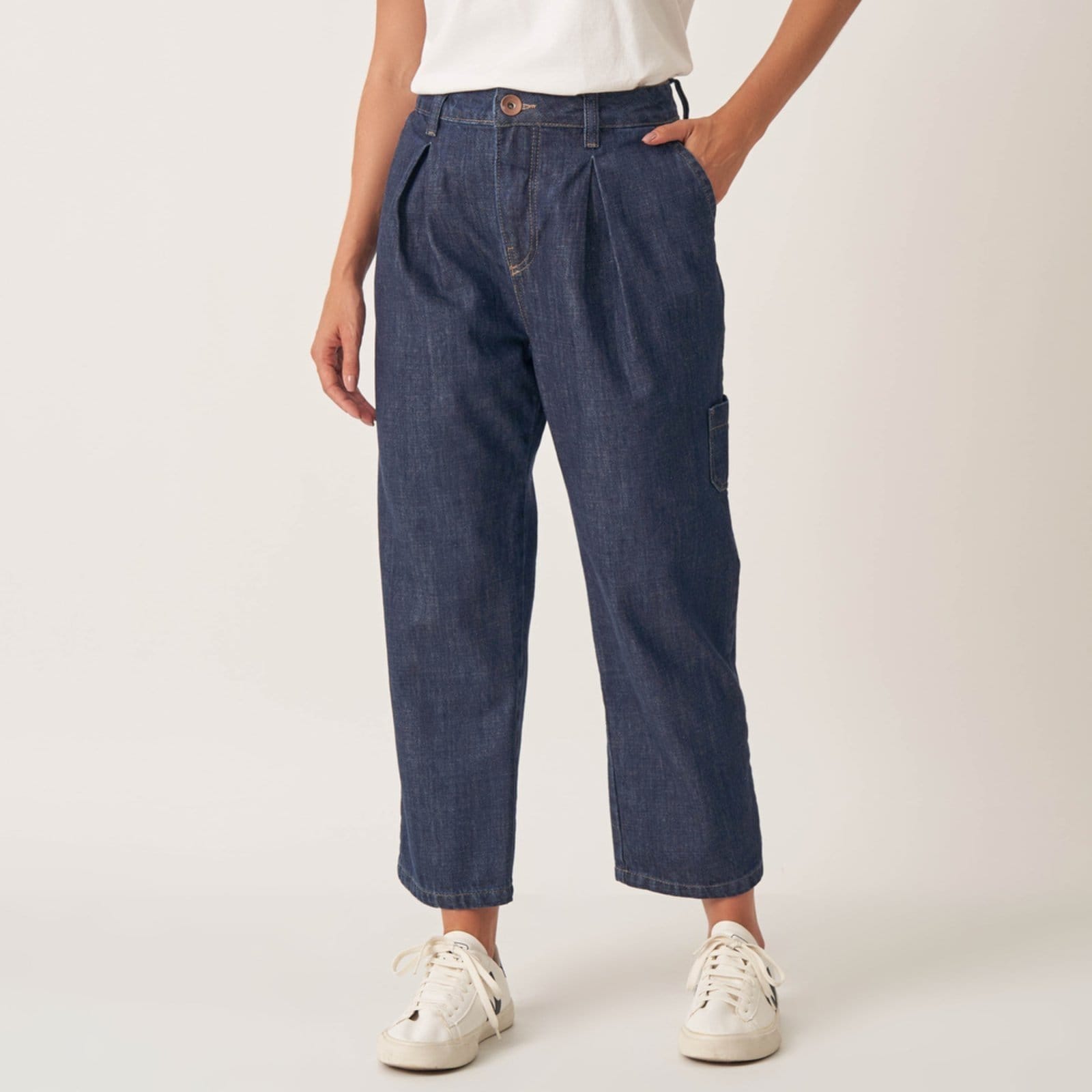 Calça Jeans Cenoura Relaxed Gancho Alongado