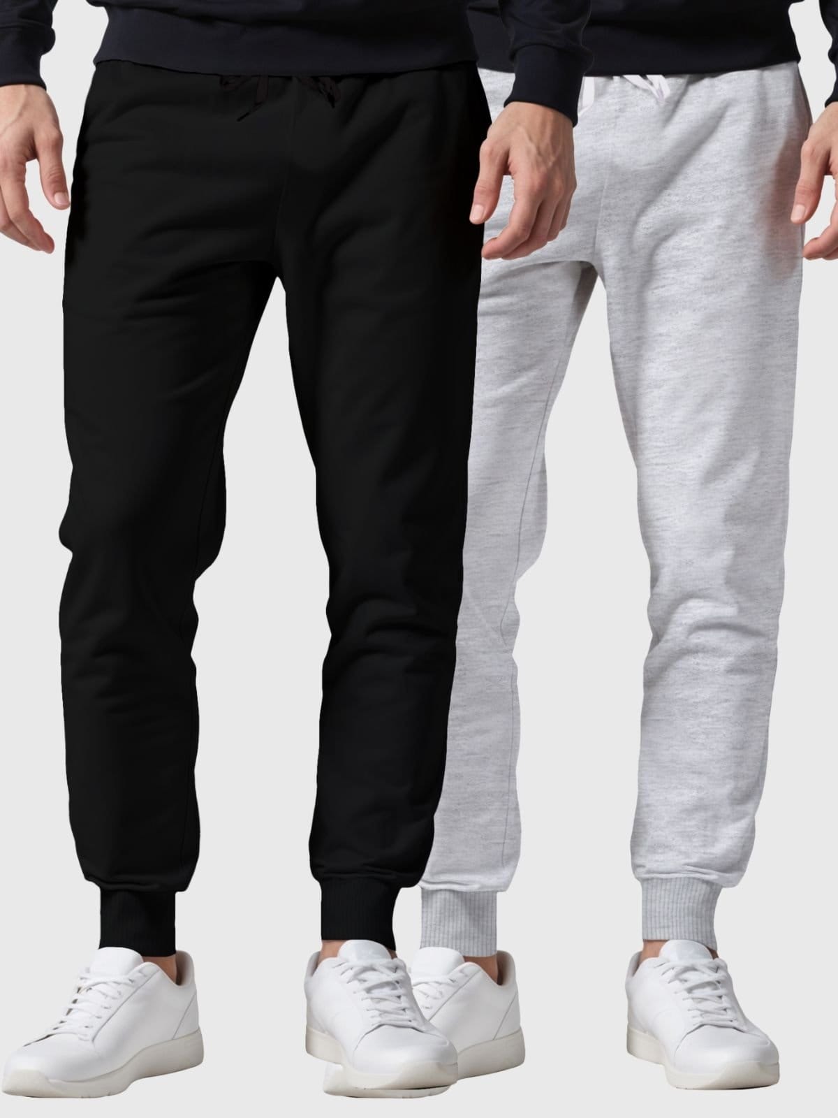 Kit 2 Calças Moletom e Cinza Masculina Slim Interior Flanelado Super Conforto