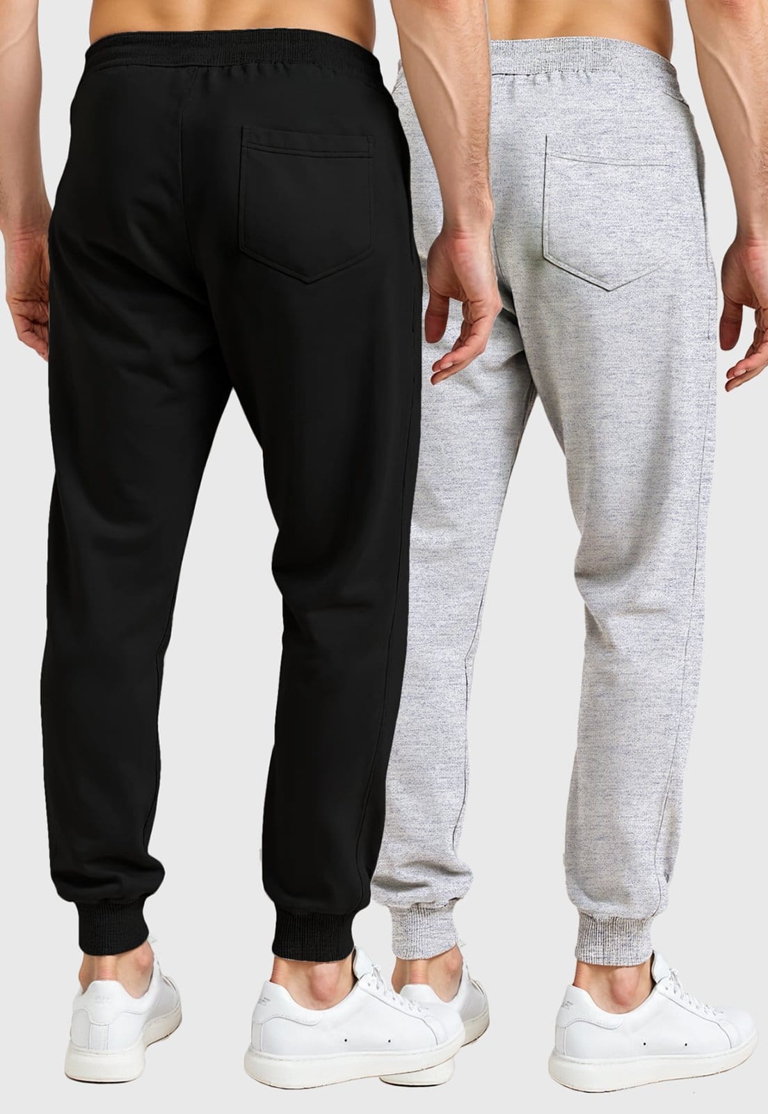 Vista 2 Kit 2 Calças Moletom e Cinza Masculina Slim Interior Flanelado Super Conforto Benellys preto