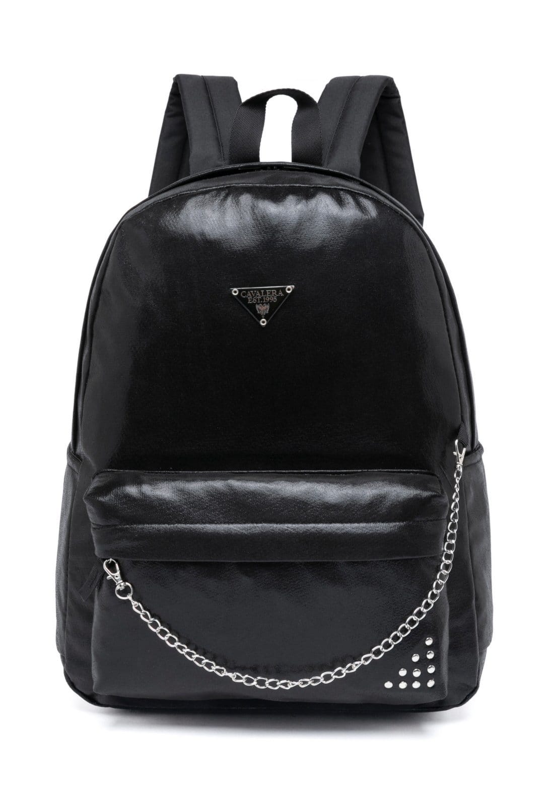 Vista principal Mochila Cavalera Feminina Escolar Reforçada Cavalera preto