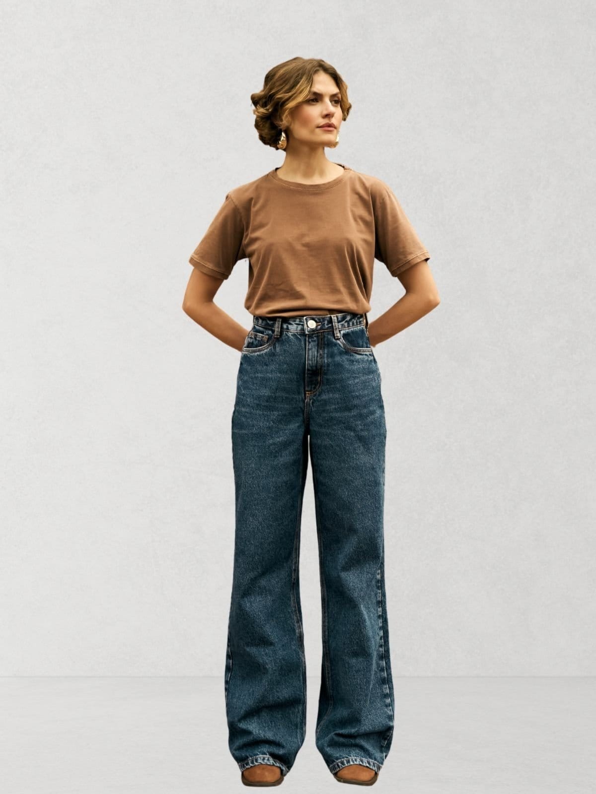 Vista principal Calça Via Lessa Denver Modelagem Reta Jeans Escuro Via Lessa azul