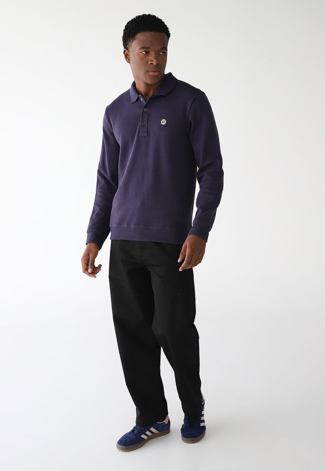 Vista 2 Blusa Polo Colcci Reta Lisa Azul-Marinho Colcci azul marinho