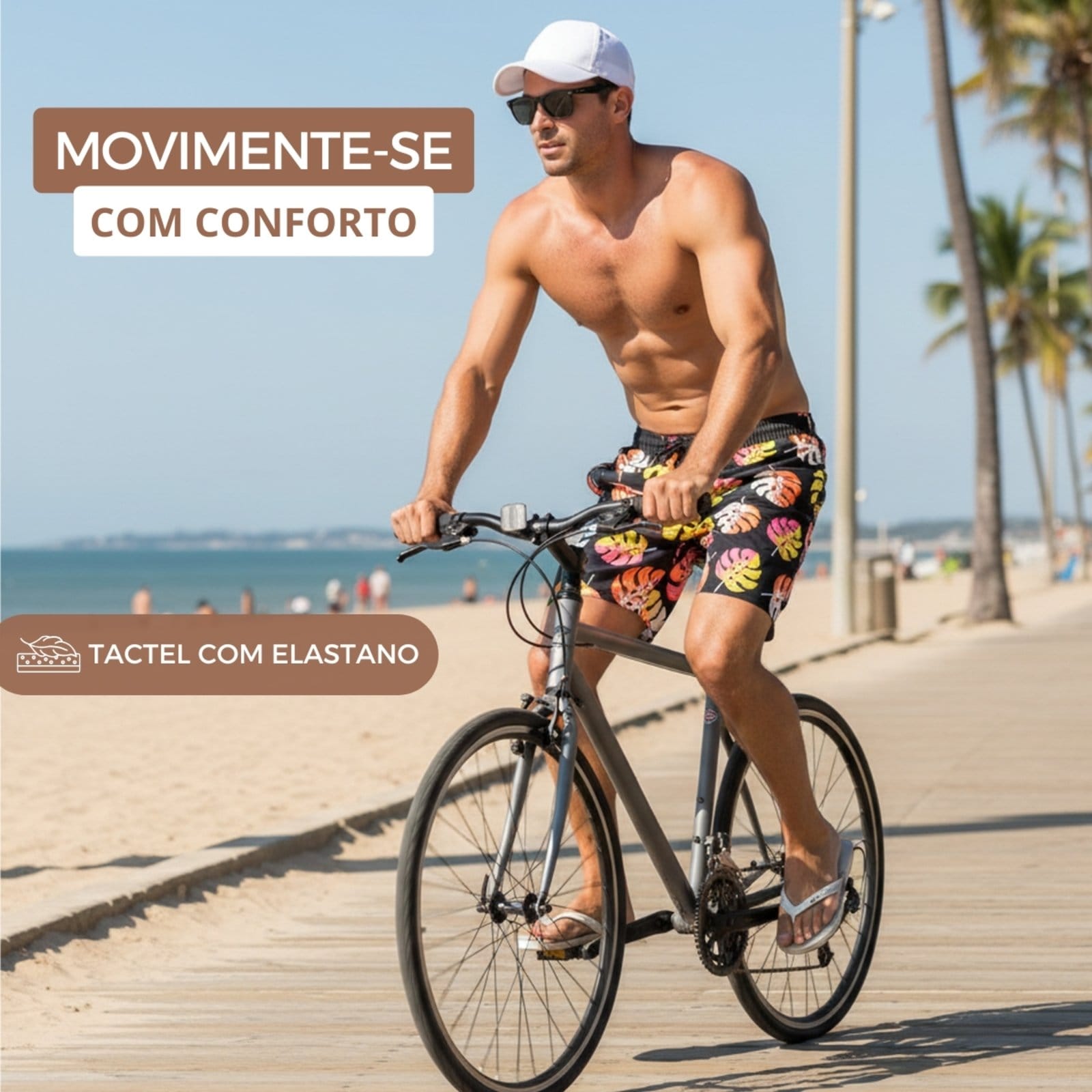 Bermuda Estampada KS Tactel Elastano Short Praia Verão Mauricinho