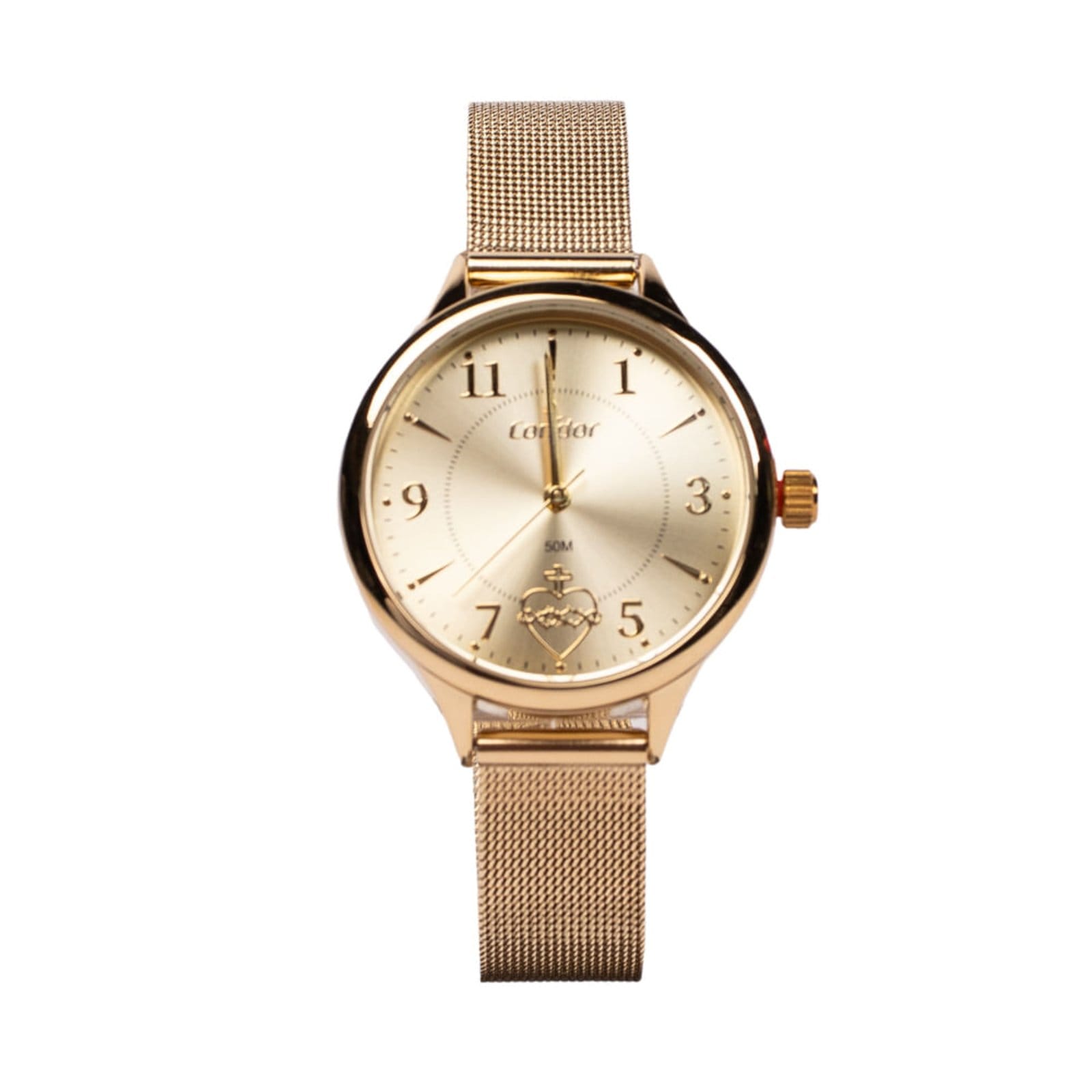 Vista principal Relógio Feminino Condor Analógico CO203NIZ/K4X com Coração e Conjunto Technos dourado
