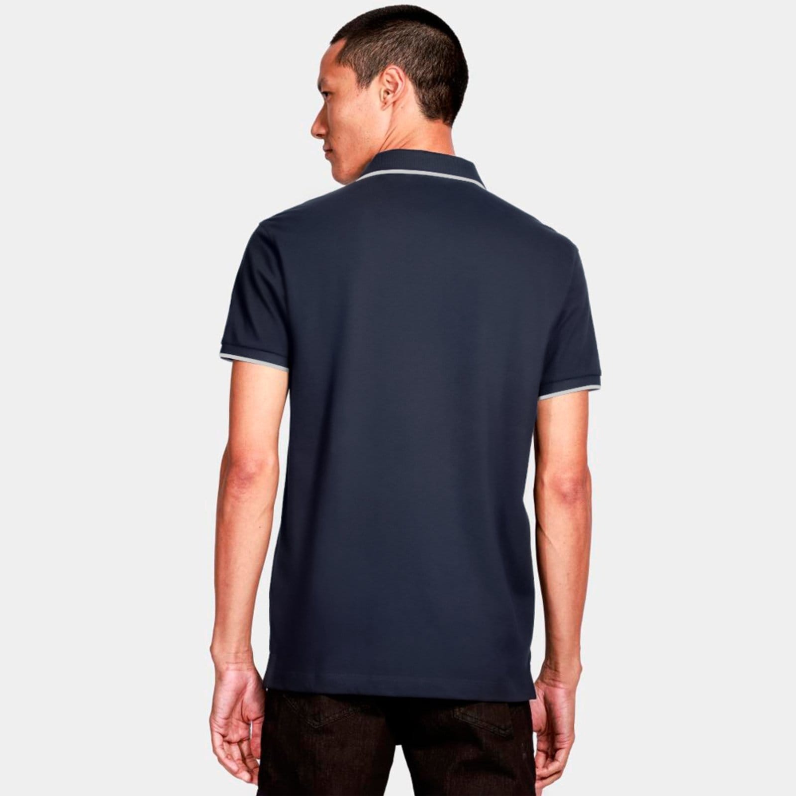 Vista 2 Camisa Polo Aramis Classic Friso Ve26 Marinho Masculino Aramis azul marinho