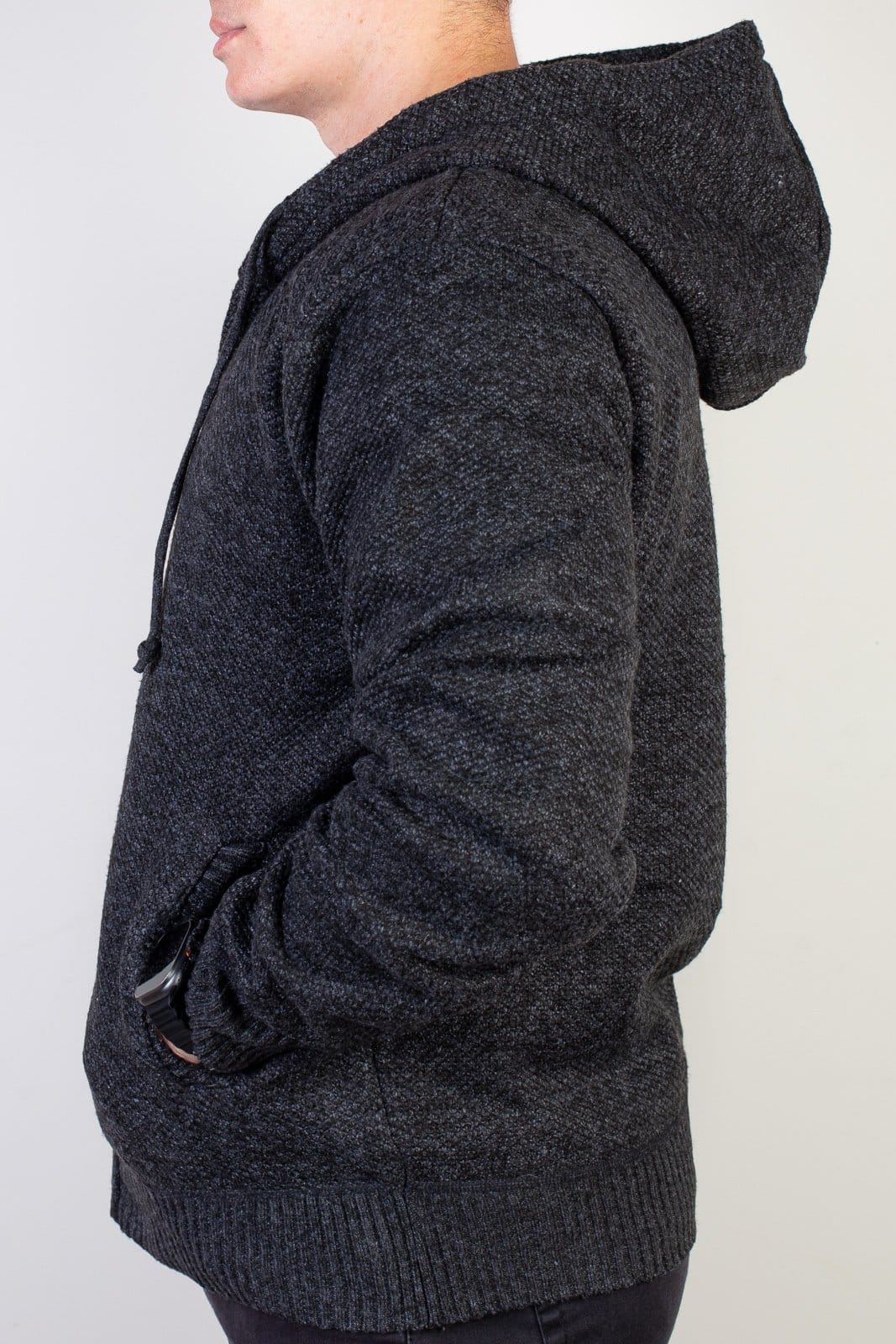 Vista 2 Jaqueta Enluaze de malha térmica masculina com capuz 90149 Kloze preto