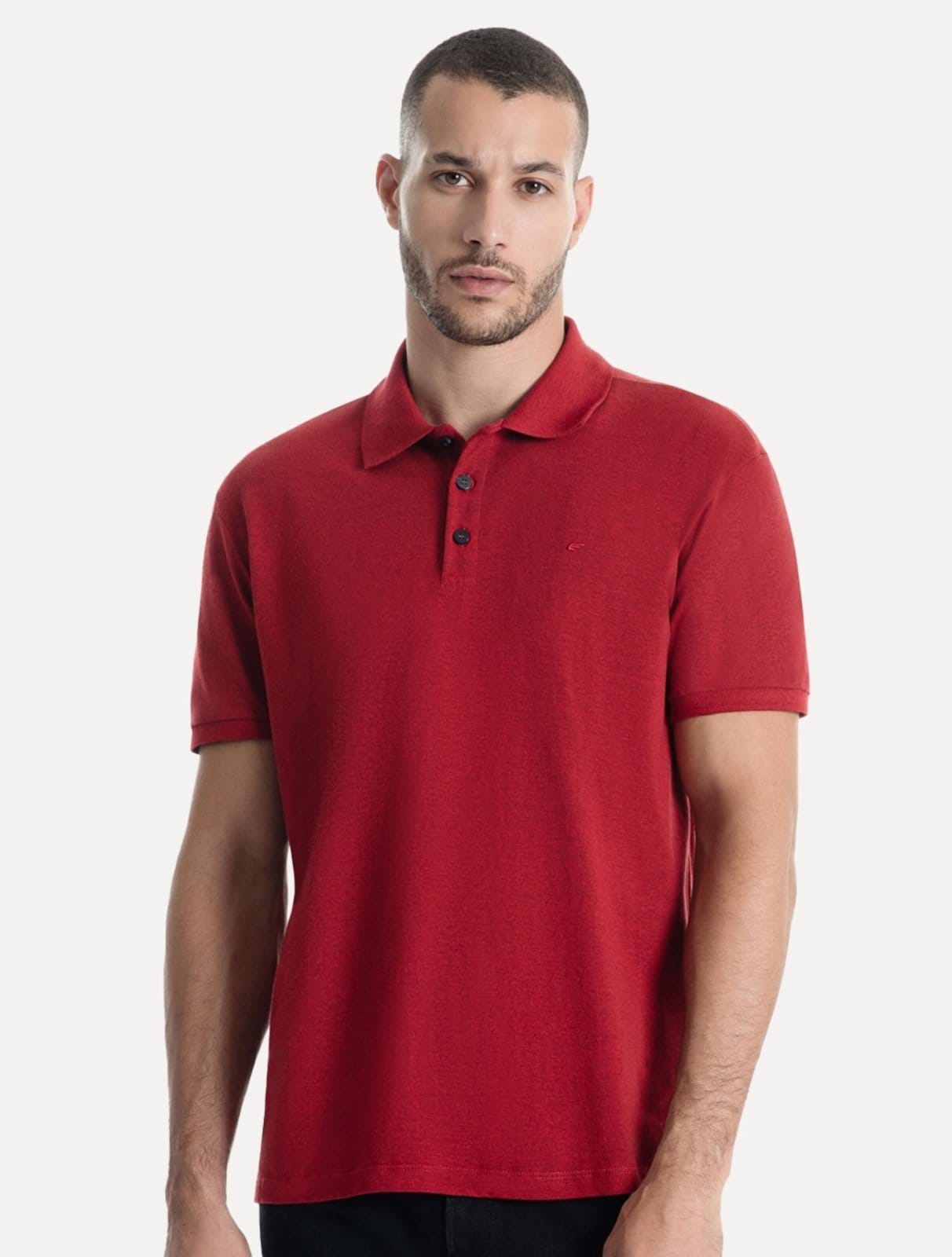 Polo Ellus Masculina Piquet Classic Easa Melange Escuro