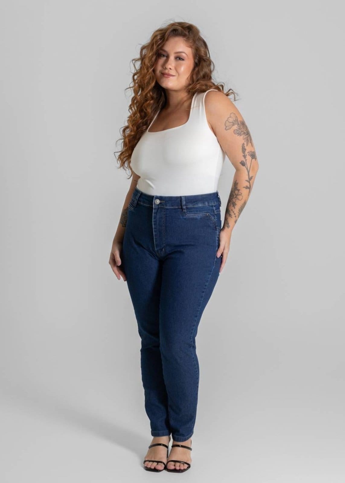 Vista 2 Calça Jeans Sawary Plus Size - 280508 Sawary azul
