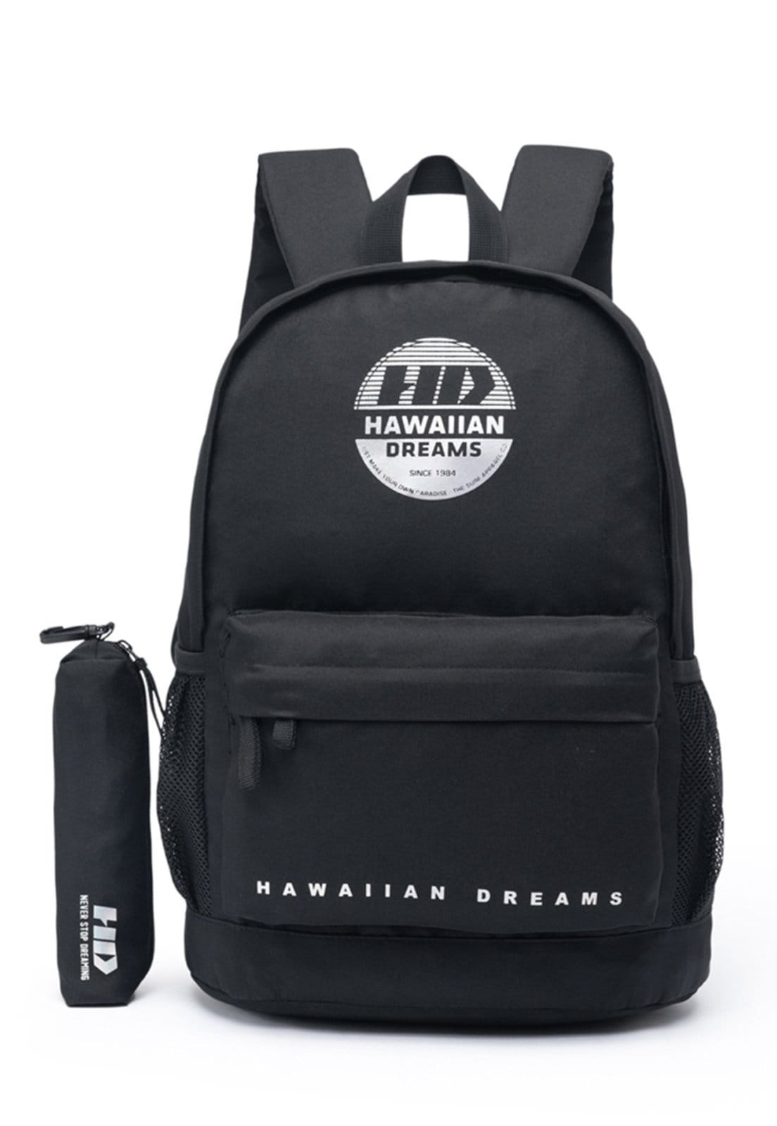 Vista principal Mochila Estojo Masculina Escolar HD Resistente Faculdade HD preto