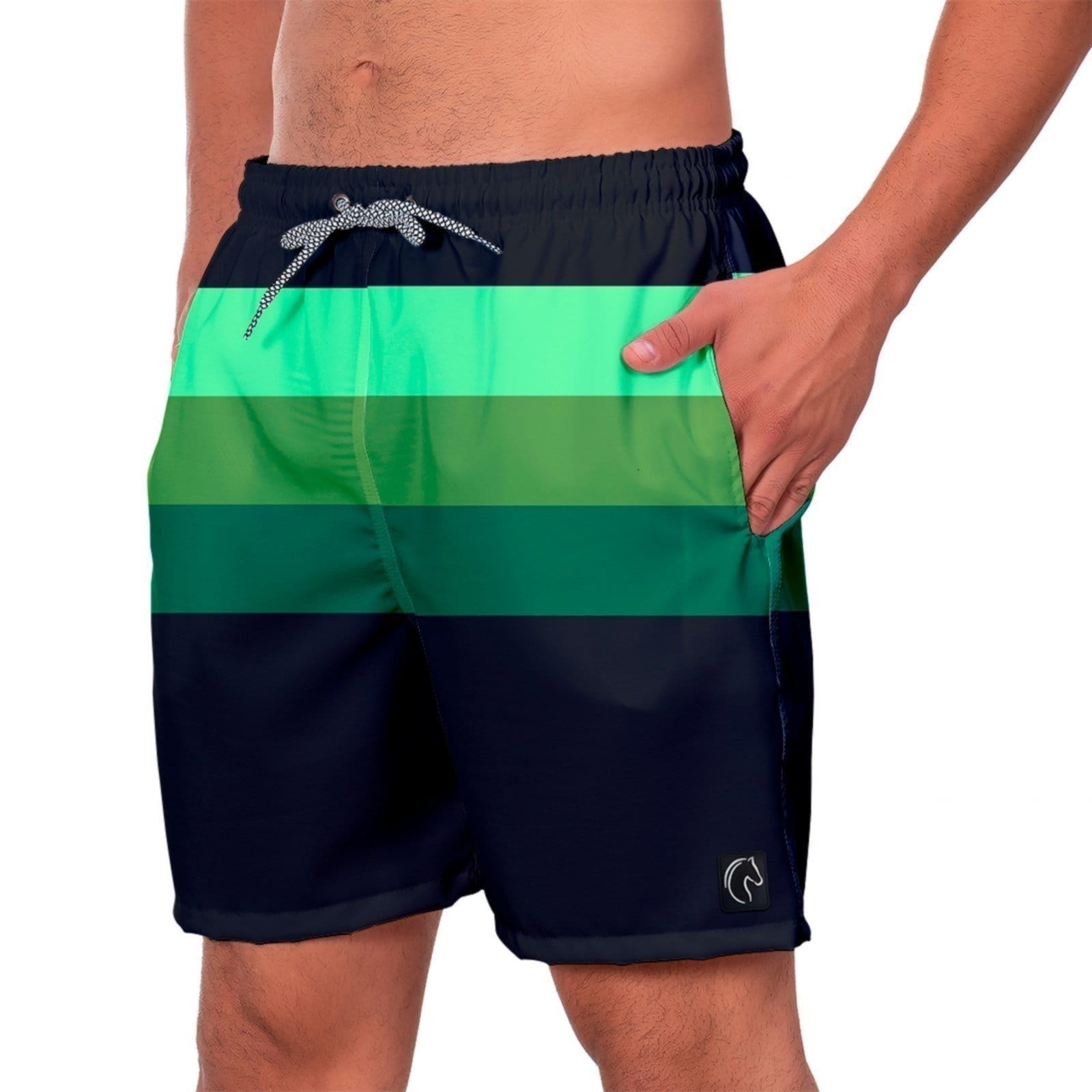 Vista principal Short Praia Premium Masculino Academia Fitness Caminhada Casual Conforto Moda Estilo Esporte W2 STORE castanho/estampado/listra/listrado/preto/verde/verde oliva