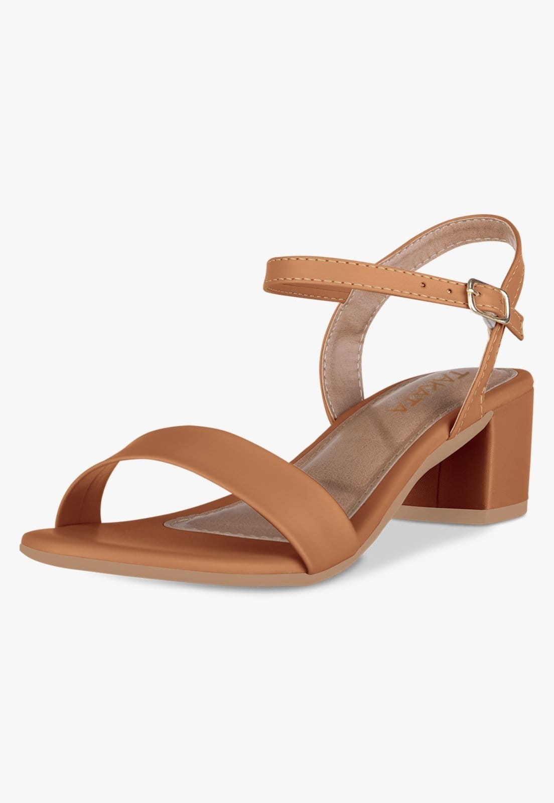 Sandália Feminina Salto Baixo Bloco Grosso Casual Confortável Tira Sintético