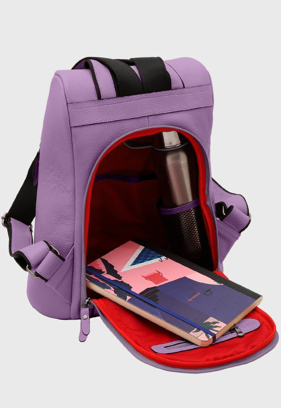 Vista 2 Mochila de Couro Mariart Dália Violeta Mariart lilás violeta