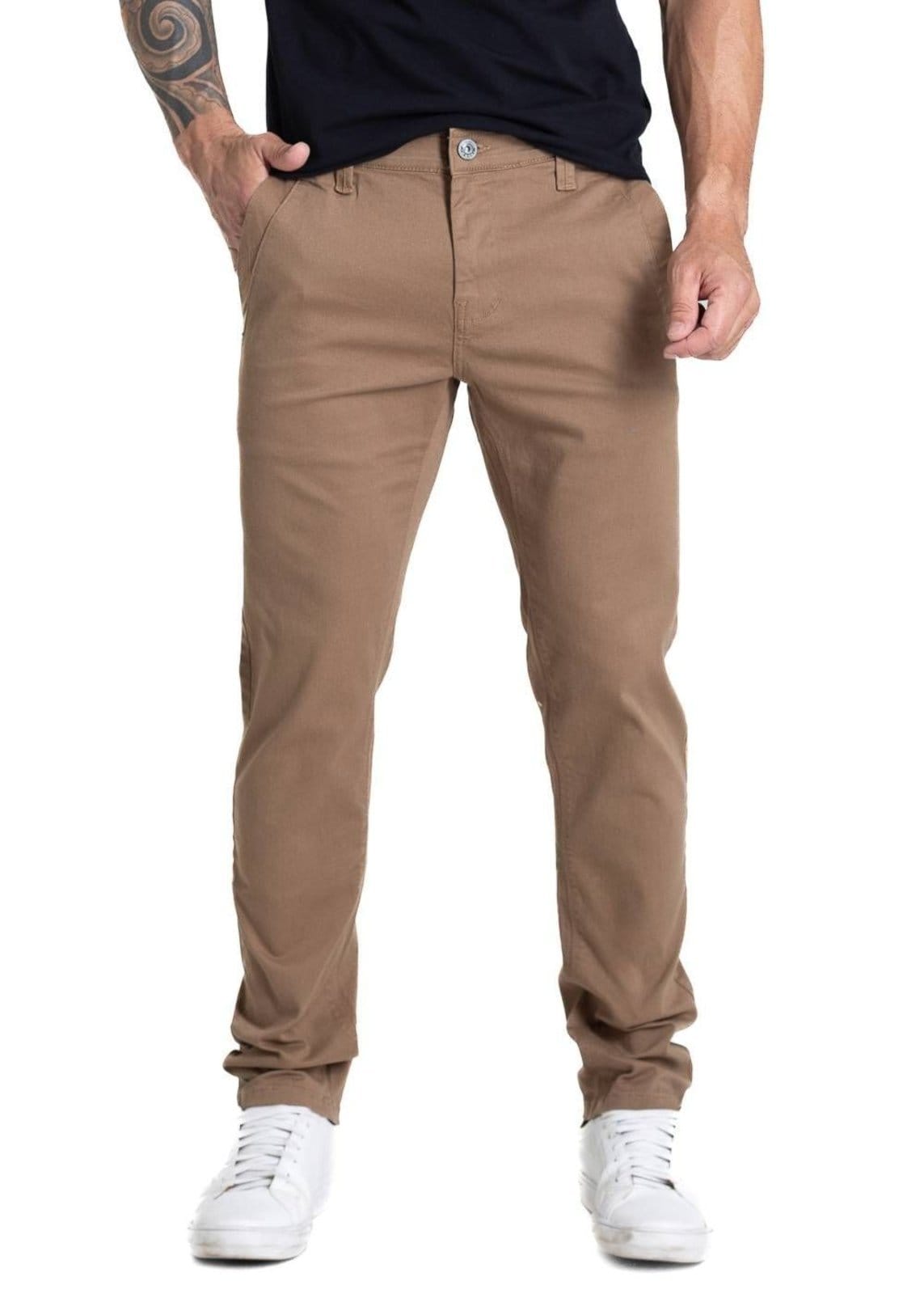 Vista principal Calça Sarja Sawary Slim - 281524 Sawary bege