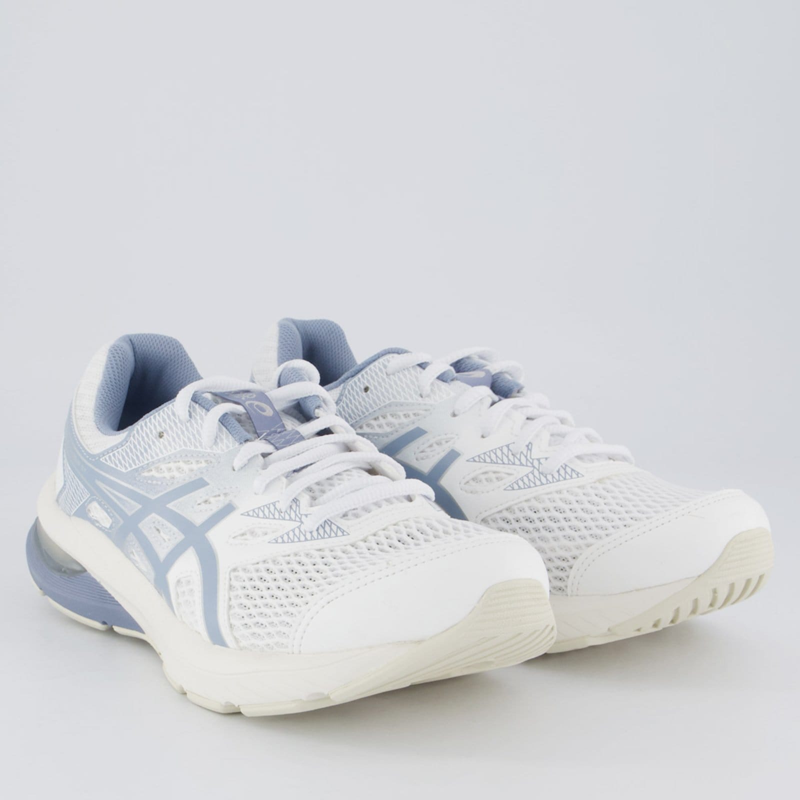 Vista 2 Tênis Asics Gel Shogun ST Feminino Branco e Azul ASICS branco azul