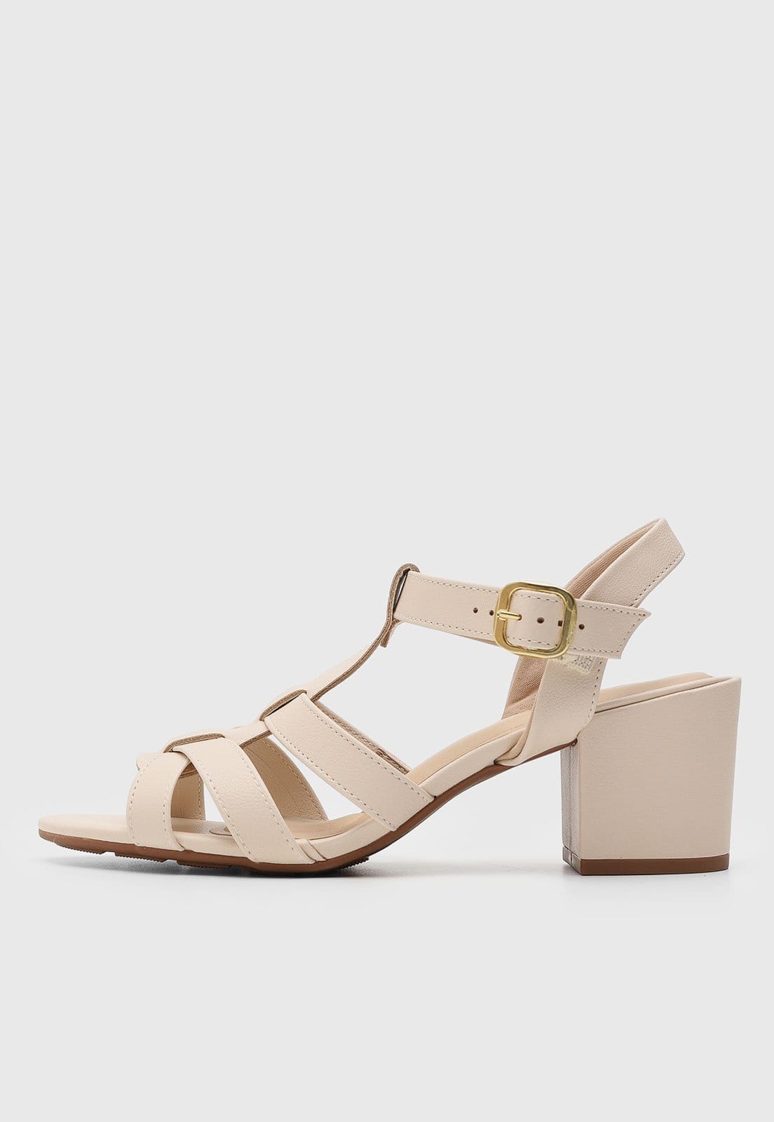 Sandália Feminina Modare Salto Bloco Off-White