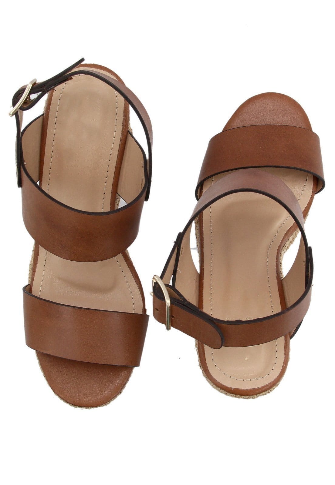 Vista 2 Sandália Anabela Maria Paula Cordas Sela MARIA PAULA marrom