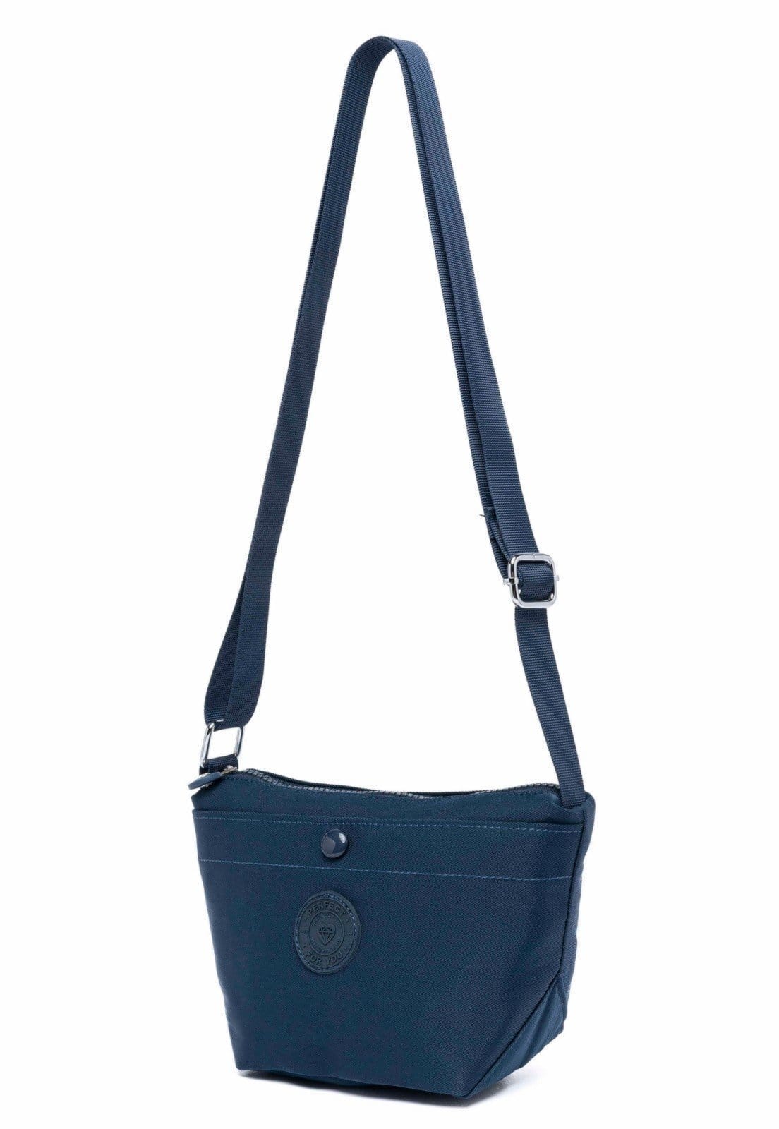 Vista 2 Bolsa Tiracolo Transversal Feminina Resistente Alça Ombro 3 Litros Perfect For You azul