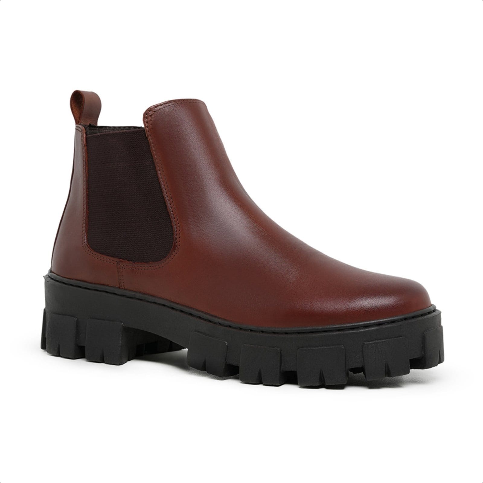 Vista principal Bota Chelsea Malbork Masculina em Couro e Sola Tratorada 24788 Malbork marrom