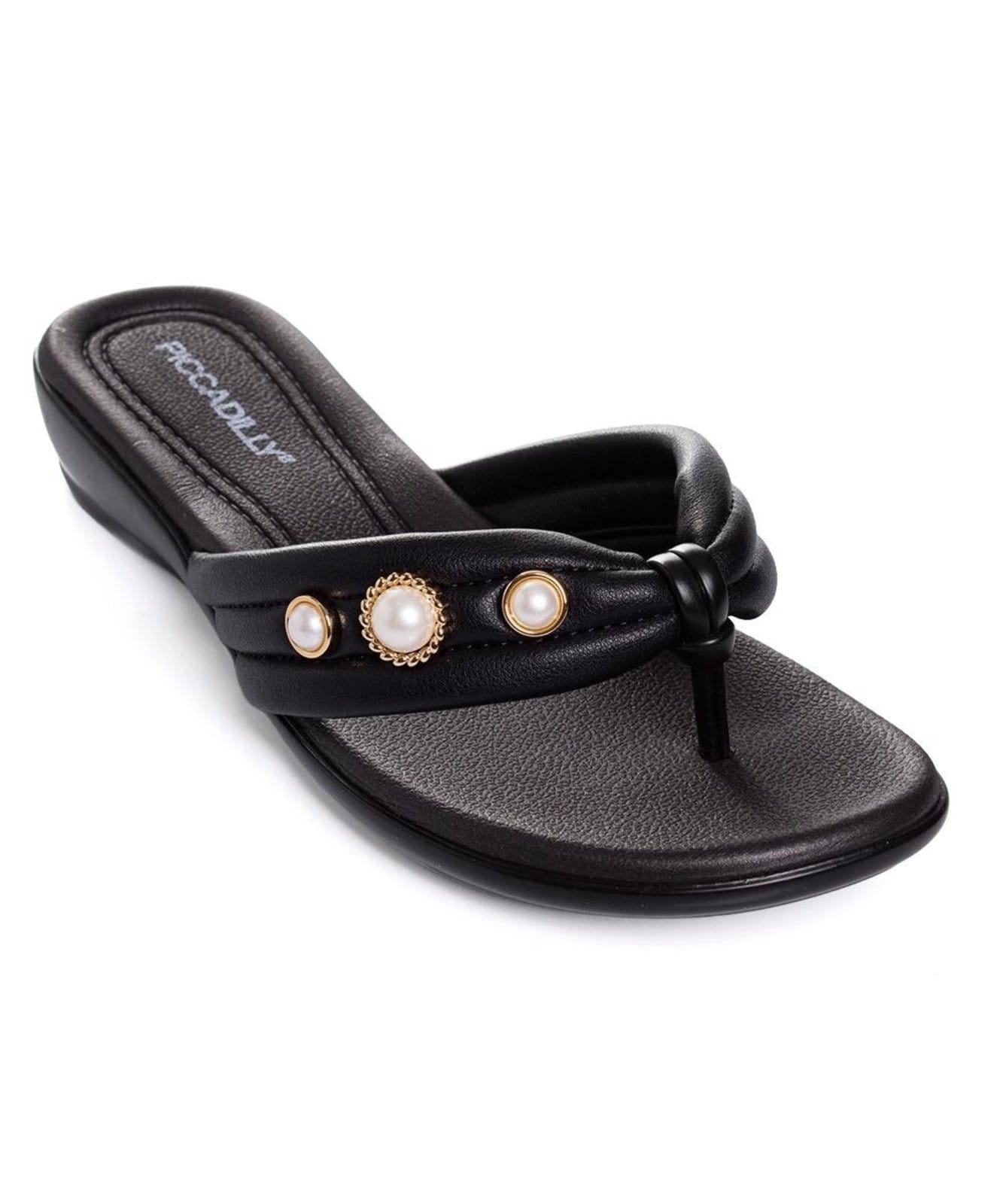 Vista 2 Tamanco Flat Piccadilly Camila Wide Fit Preto Piccadilly incolor