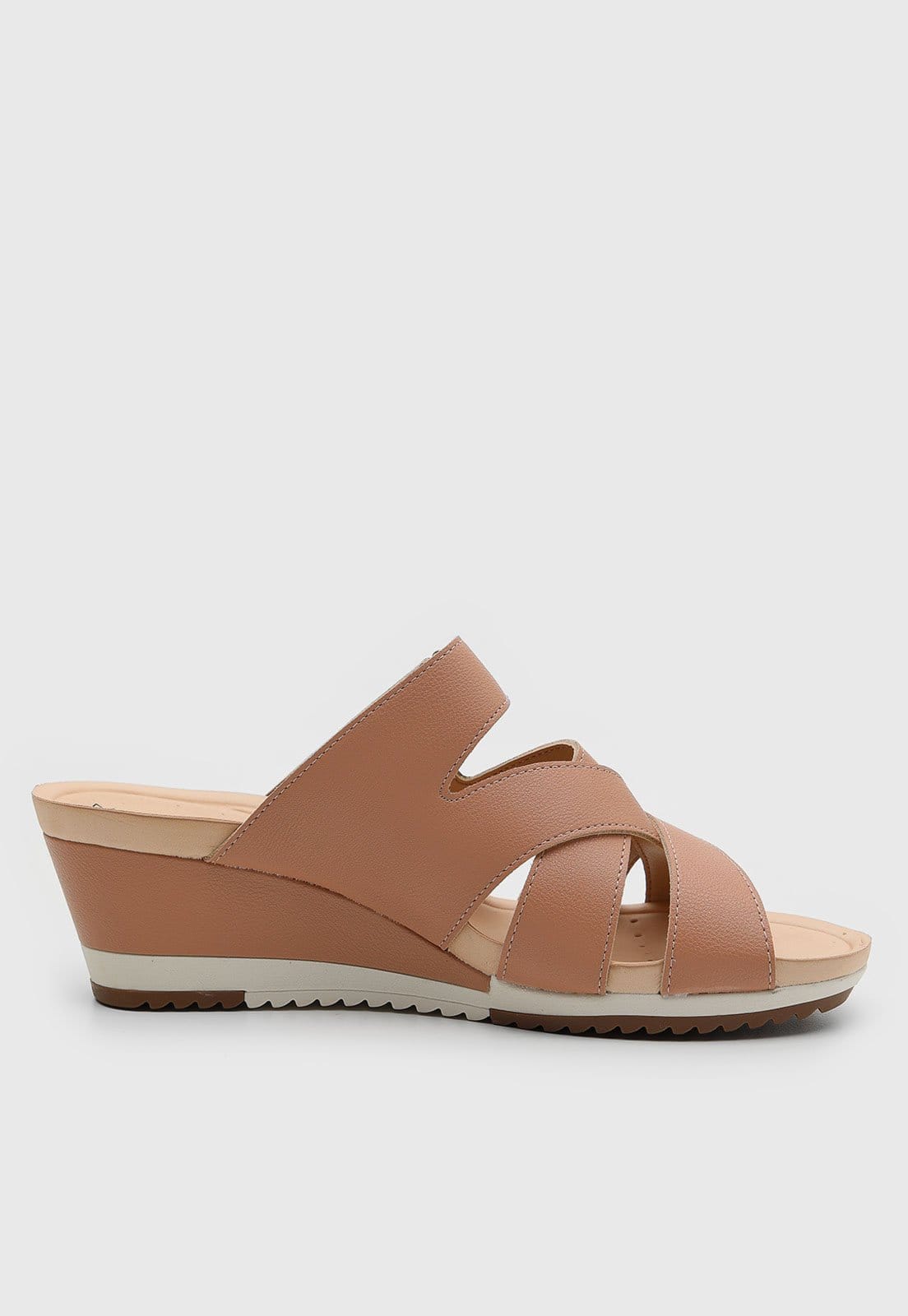 Vista 2 Sandália Feminina Modare Tiras Cruzadas Anabela MODARE nude