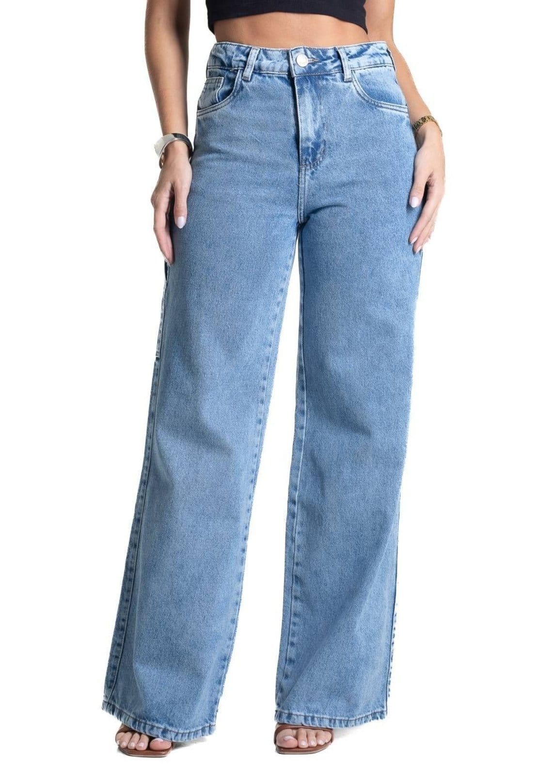 Vista principal Calça Jeans Sawary Wide Leg - 281864 Sawary azul