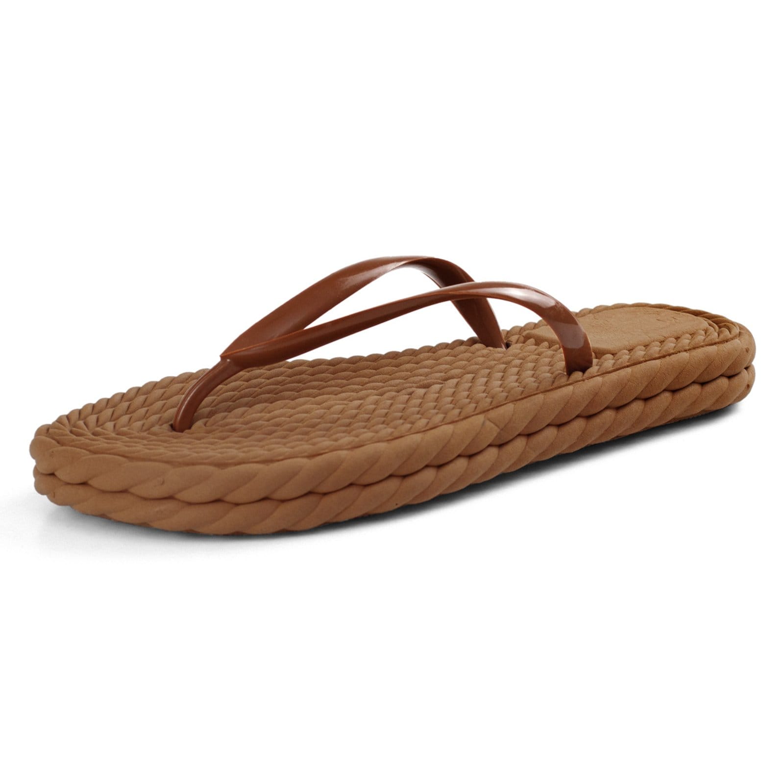 Vista 2 Chinelo Feminino Nuvem Ortopédico Flat Anatômica Rasteirinha ÉPICO CALÇADOS marrom