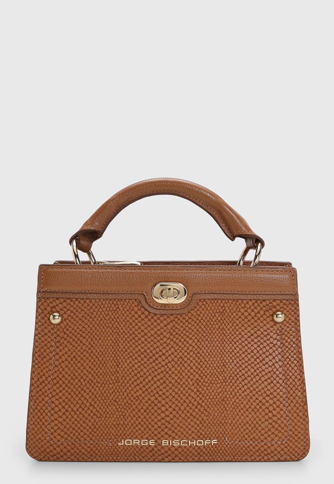 Vista principal Bolsa Feminina Jorge Bischoff Texturizada Caramelo Jorge Bischoff marrom