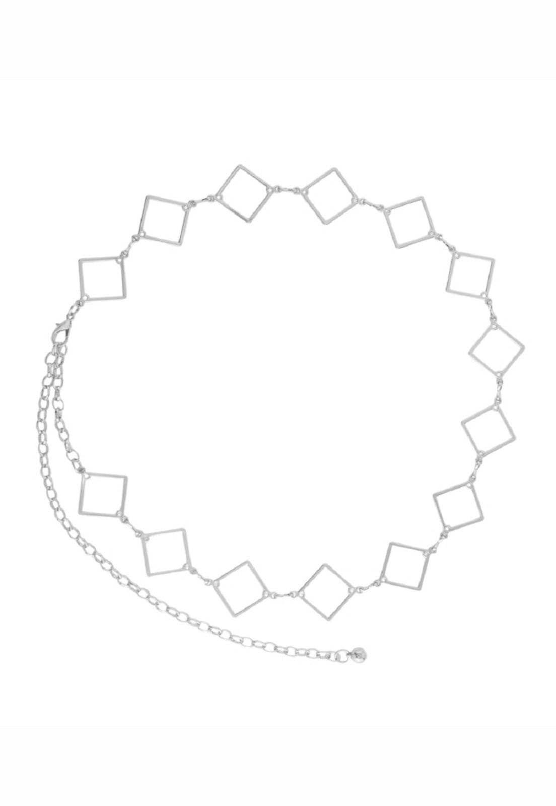 Cinto Cabanafree CORRENTE QUADRADA PRATEADA