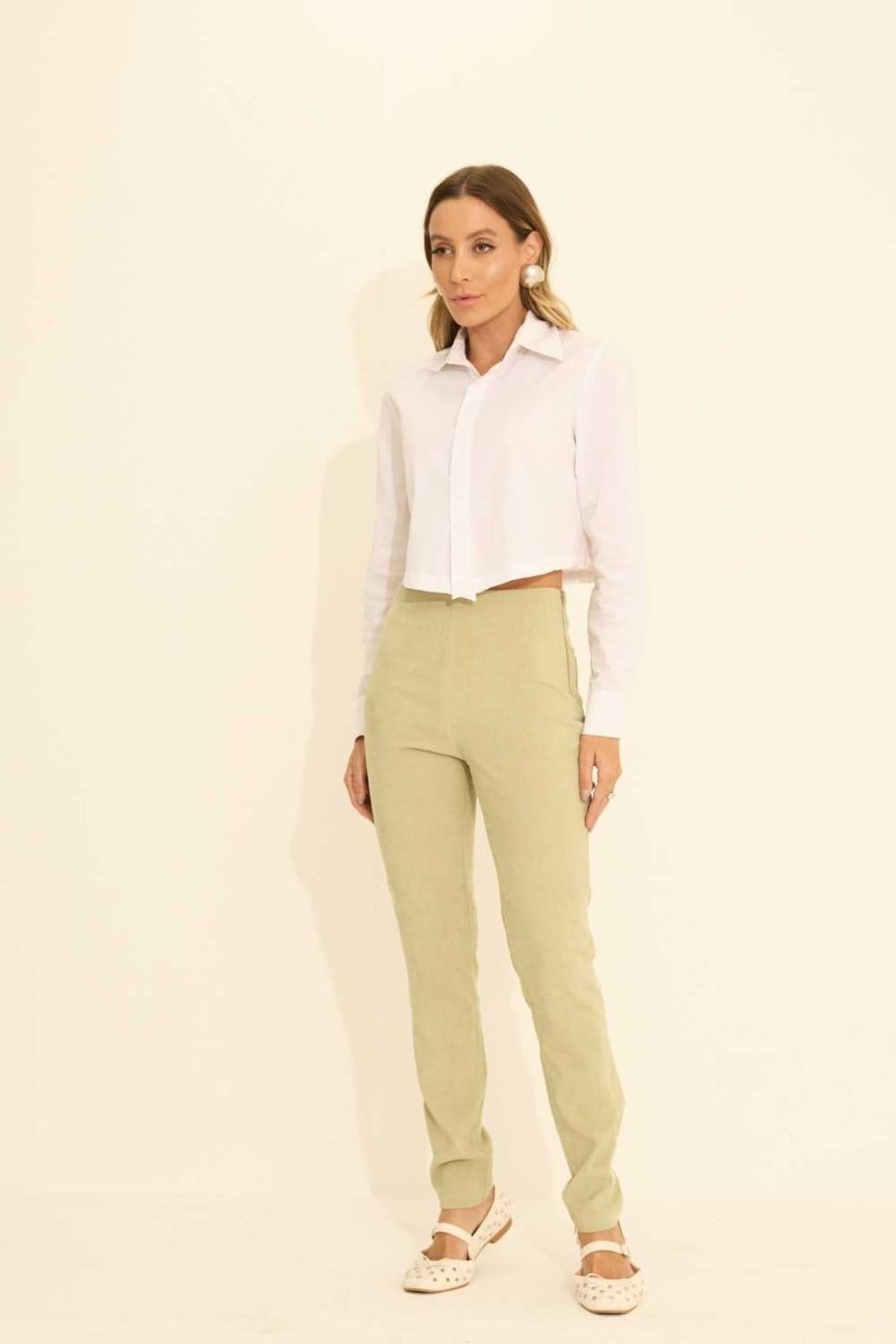 Calça Vanibele Veludo Pistache