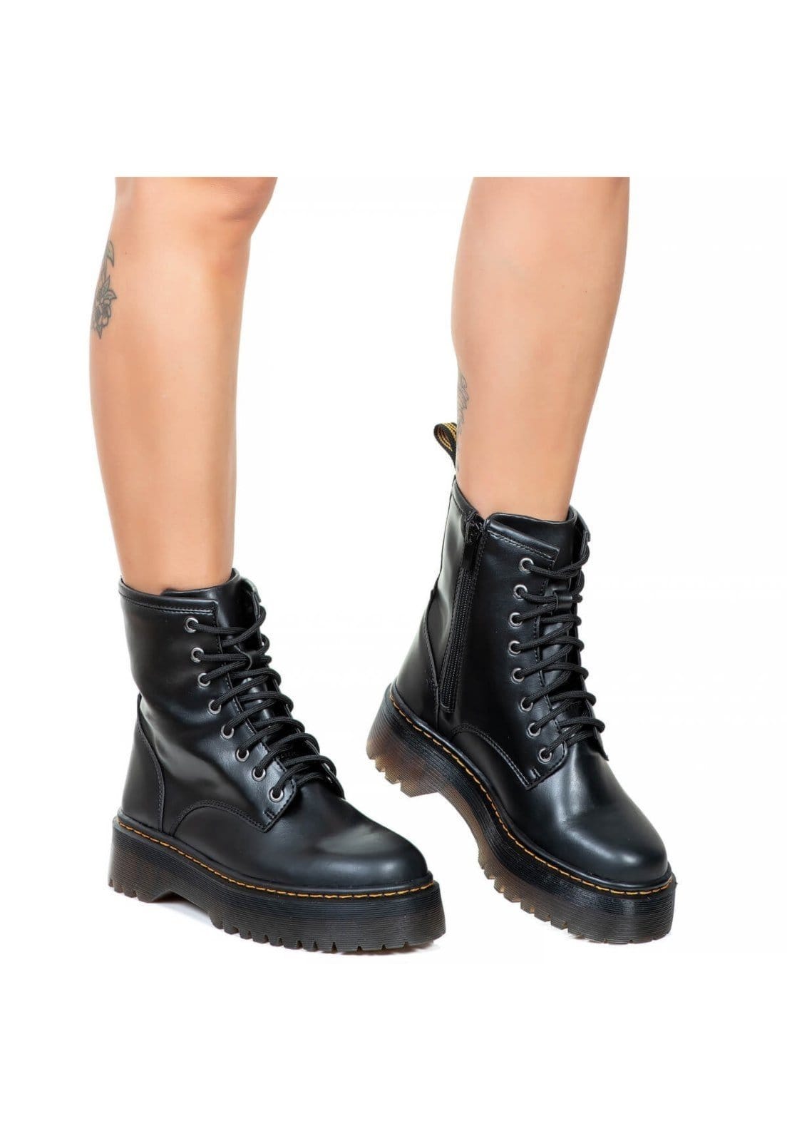 Vista 2 Coturno Tratorado Inglês Estilo Veggie Grafite ESTILO VEGGIE SHOES preto