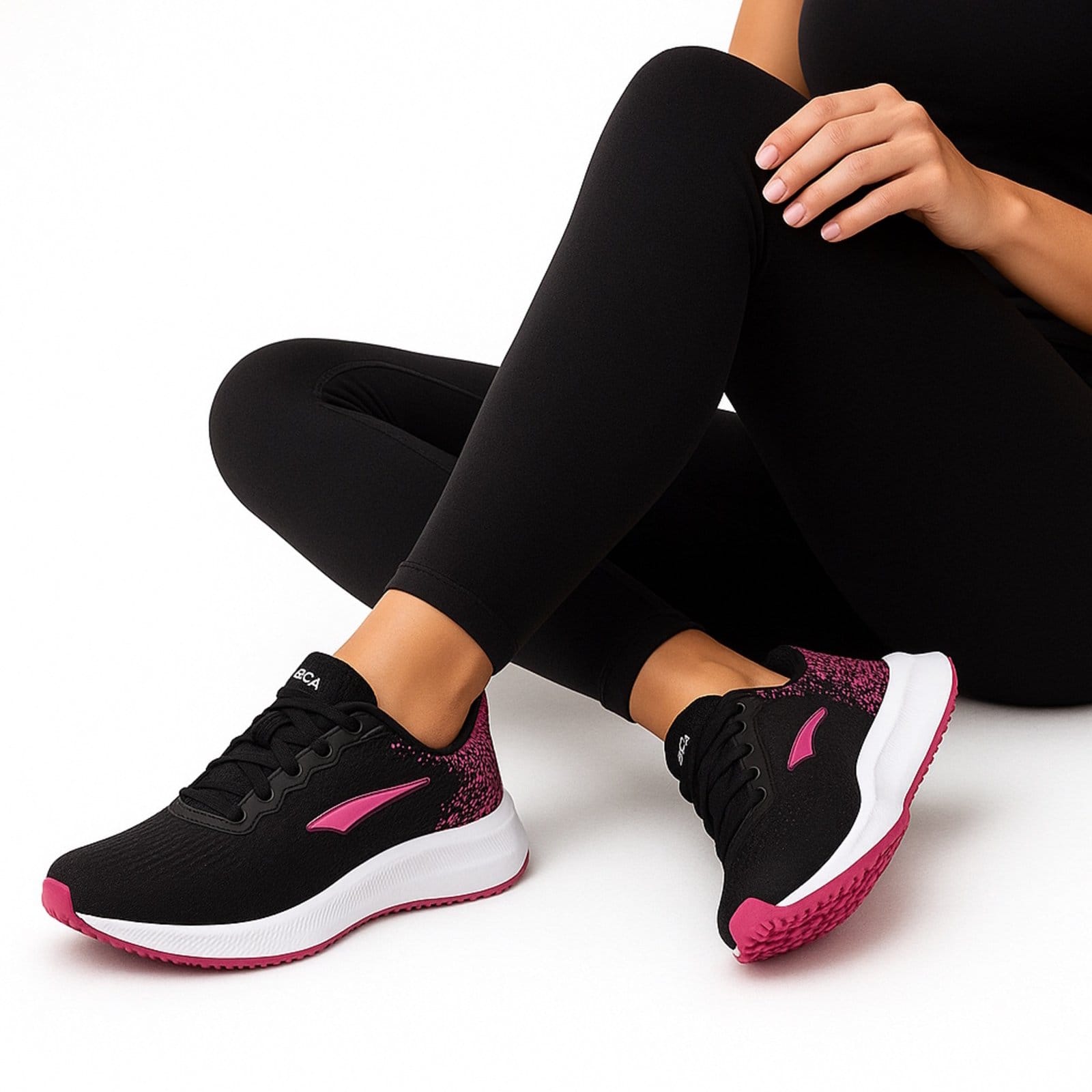 Vista 2 Kit 2 Pares Tenis Feminino Academia Caminhada Confortável Treino Leve e + Relógio Yes Basic grafite/preto