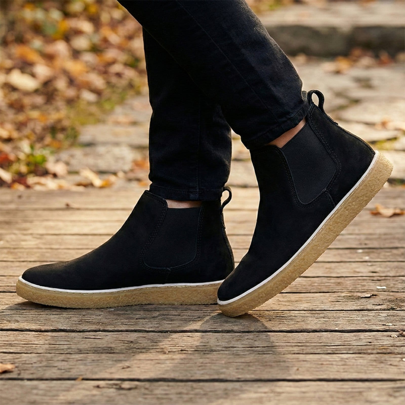 Bota Masculina Chelsea Moscow Couro Legítimo Costura Reforçada Sola Crepe Macia