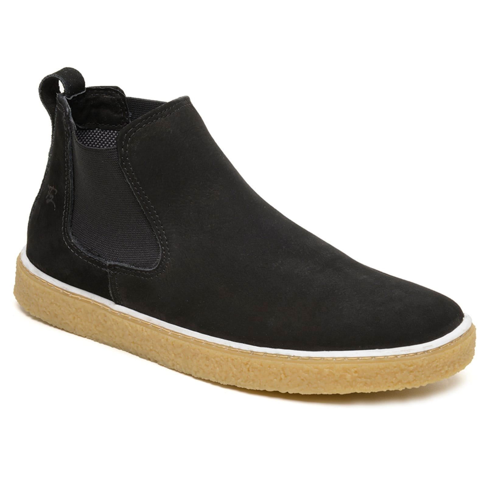 Vista 2 Bota Masculina Chelsea Moscow Couro Legítimo Costura Reforçada Sola Crepe Macia FRANCA GRIFFE preto