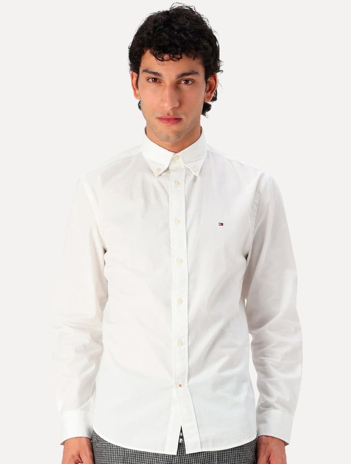 Camisa Tommy Hilfiger Masculina Regular Core Flex Poplin Branca