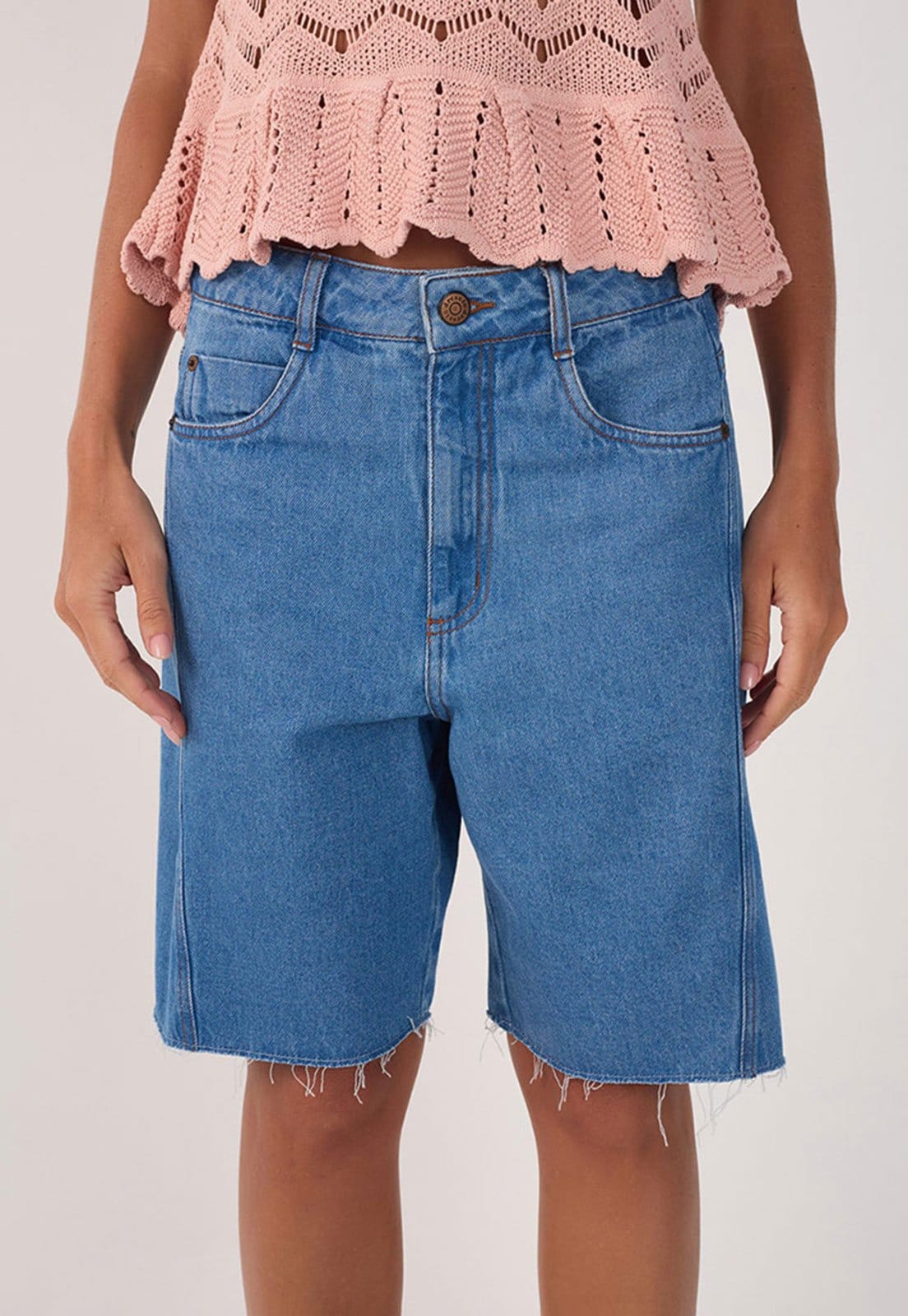 Bermuda Jeans Dress To Reta Barra Destroyed