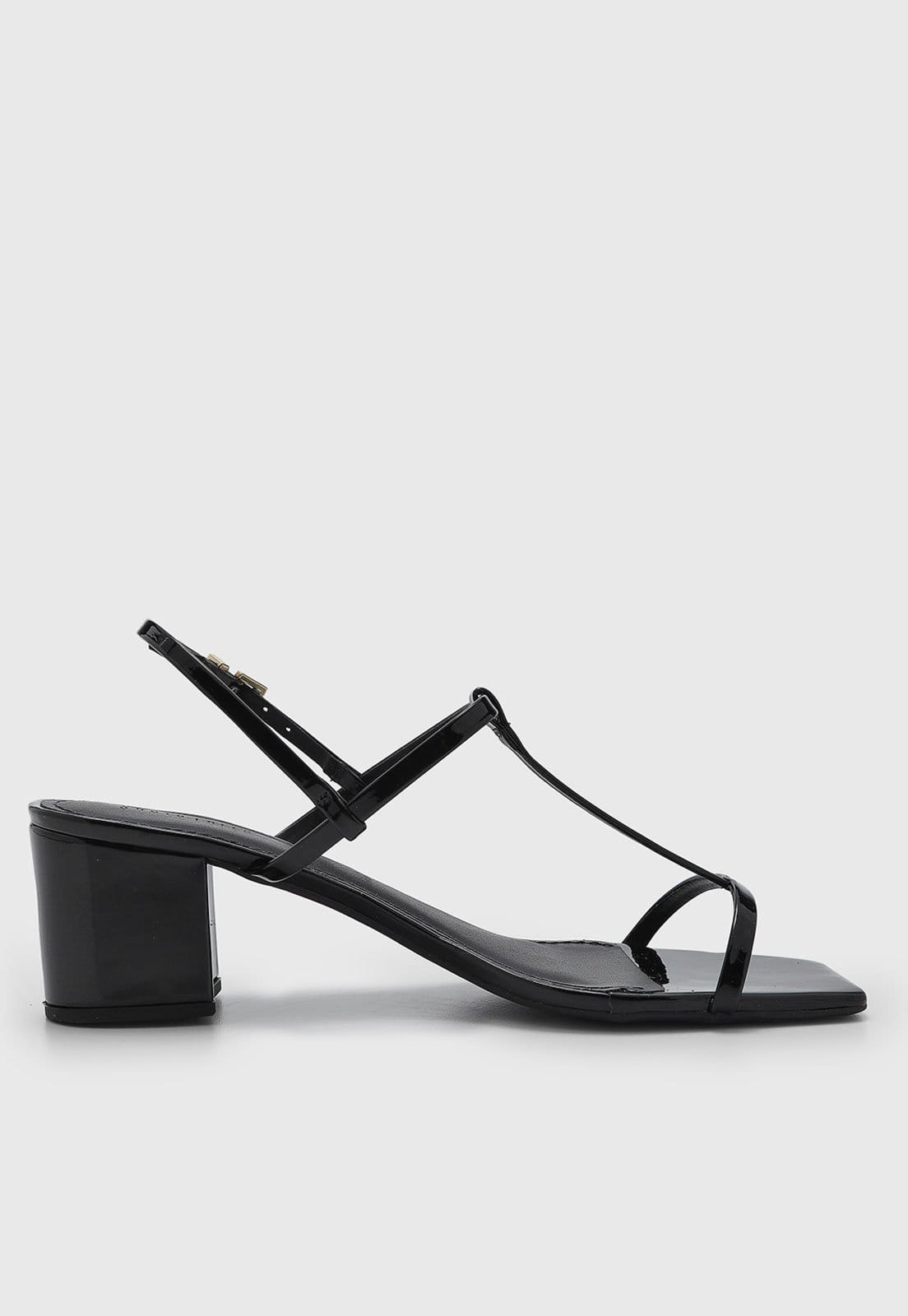 Vista 2 Sandália Feminina Santa Lolla Salto Médio Tiras Preta Santa Lolla preto