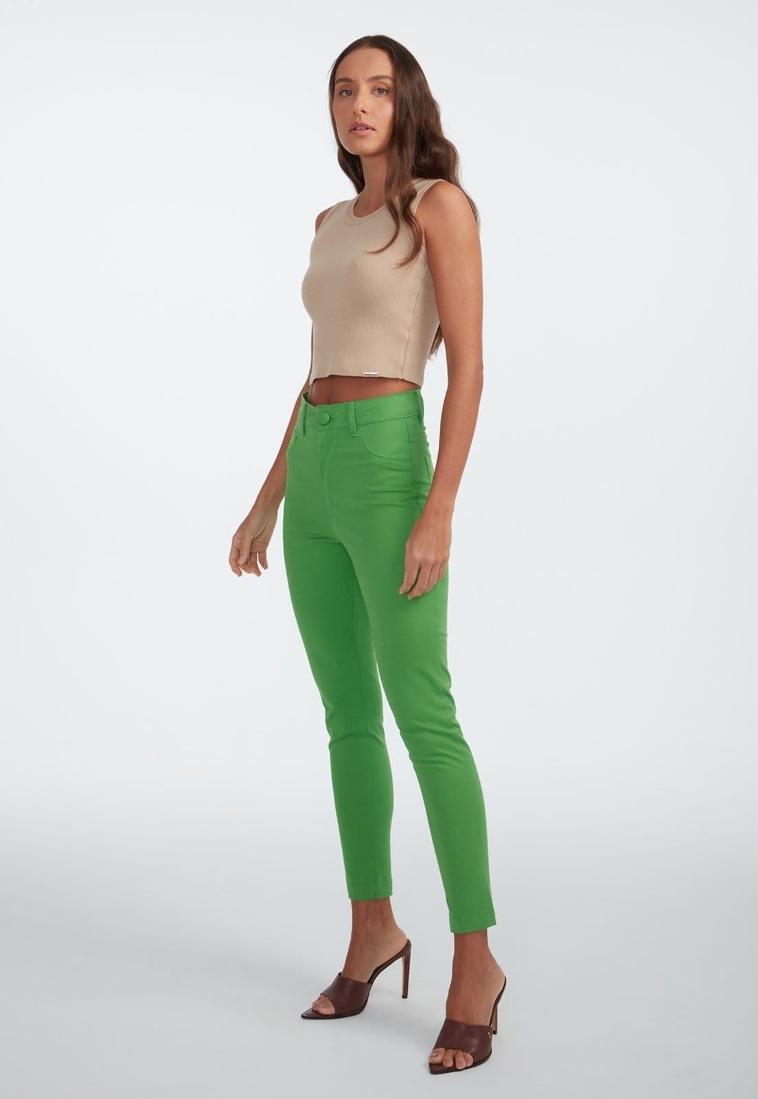 Vista principal Calça Sarja Traymon Algodão Egípcio Bandeira Traymon verde