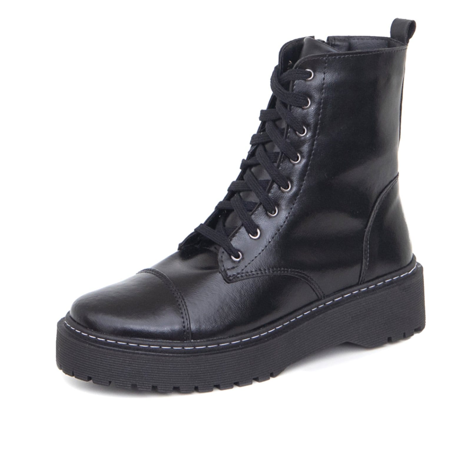 Vista principal Bota Coturno Tellini Store Tratorada . TELLINI STORE preto