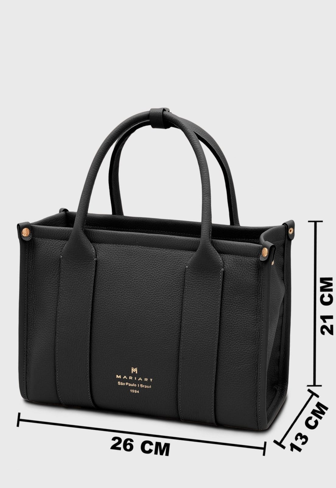 Vista 2 Bolsa Transversal Couro Mariart Acácia Preta Mariart preto