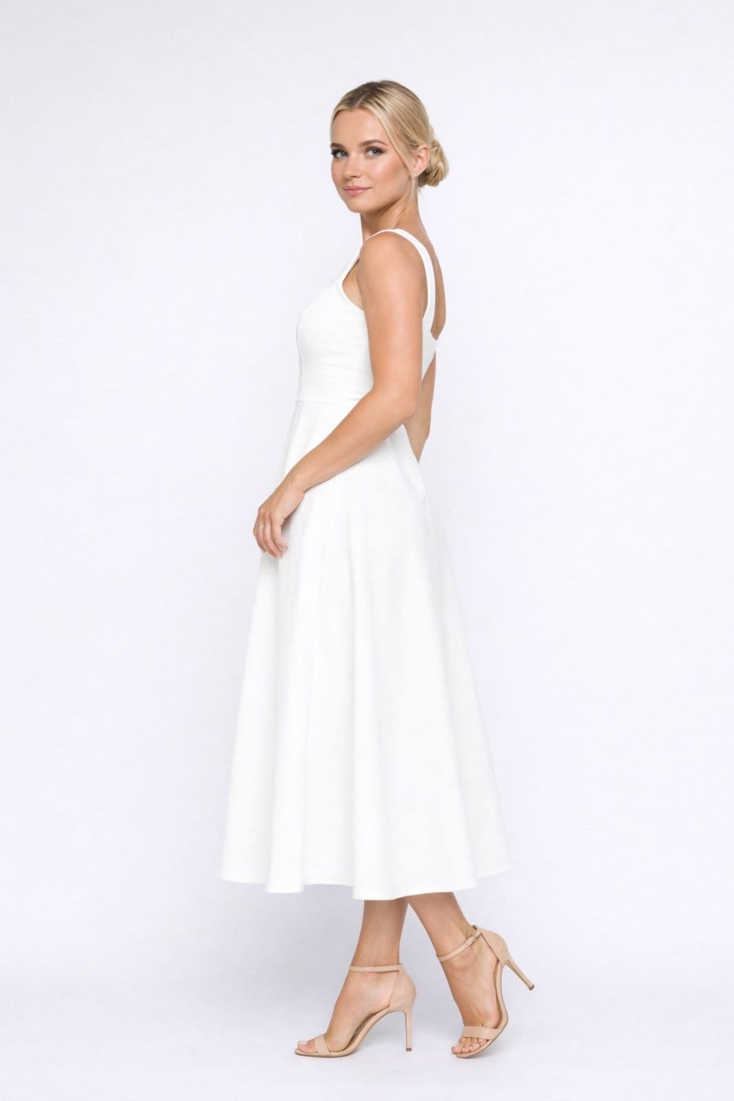 Vista 2 Vestido Midi D Bell Outlet Fashion Alça D BELL OUTLET FASHION branco