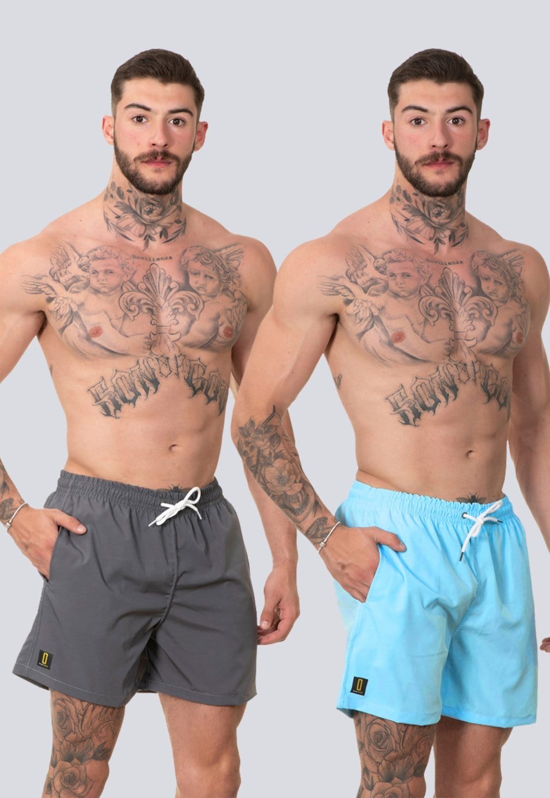 Kit 2 Short Masculino Bermuda Praia Mauricinho Jr Rf150 Cinza