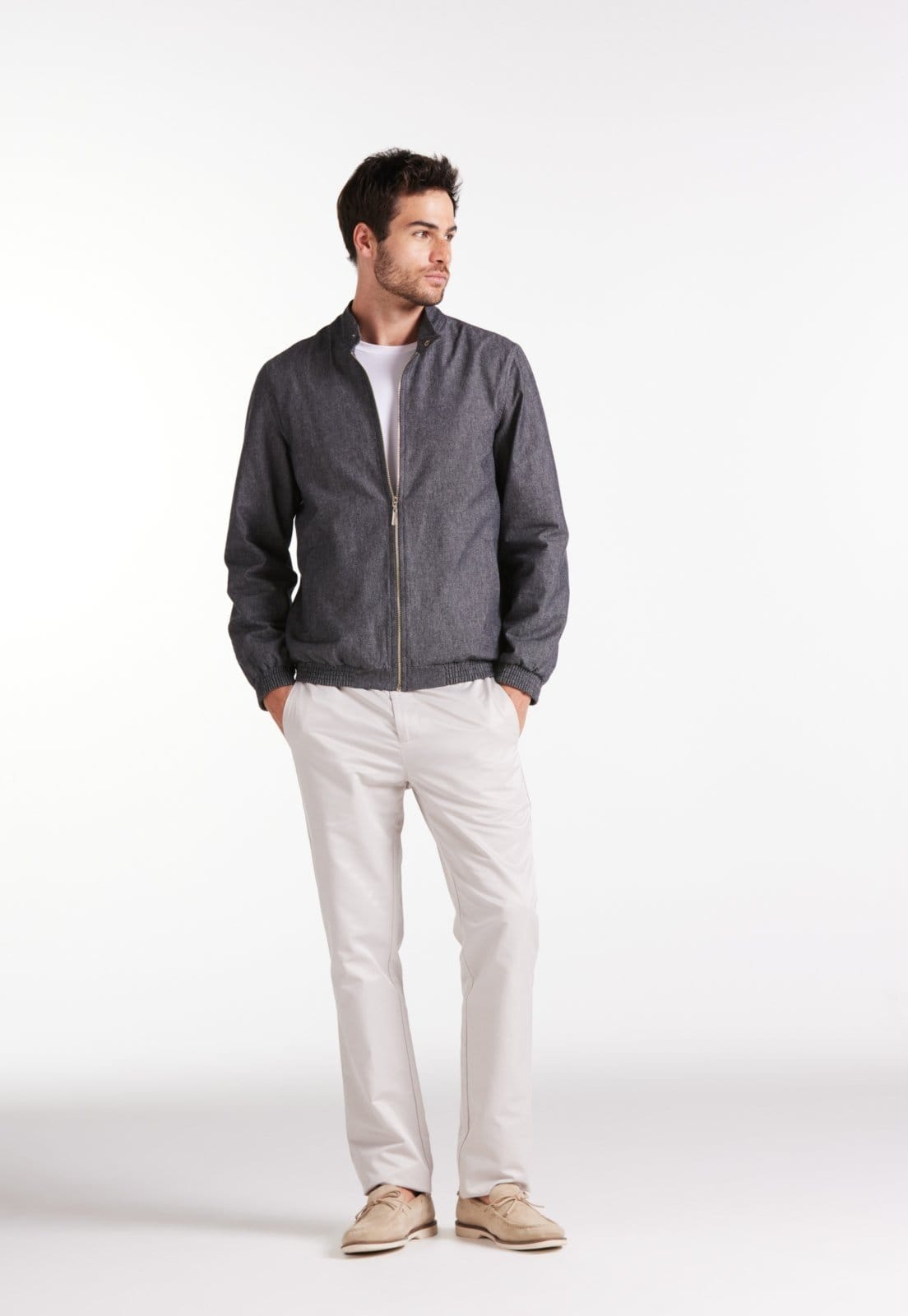 Vista 2 Jaqueta Casual Gola Alta Traymon Mescla Traymon preto