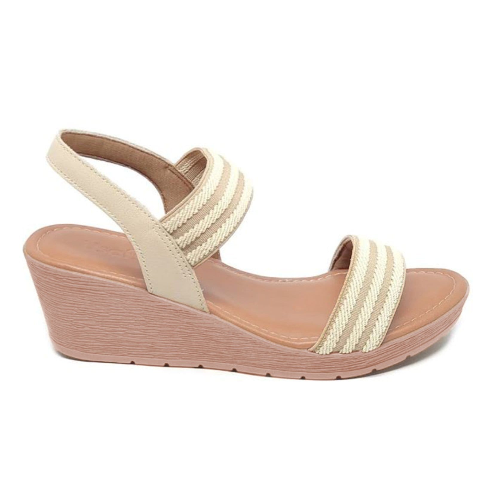 Sandália Usaflex Plataforma Feminina Anabela Tiras Elásticas