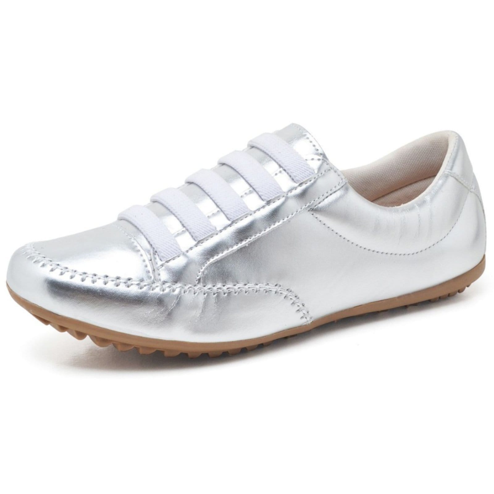 Vista principal Tênis Feminino Metalizado Confort ROMEU E JULIETA SHOES prata