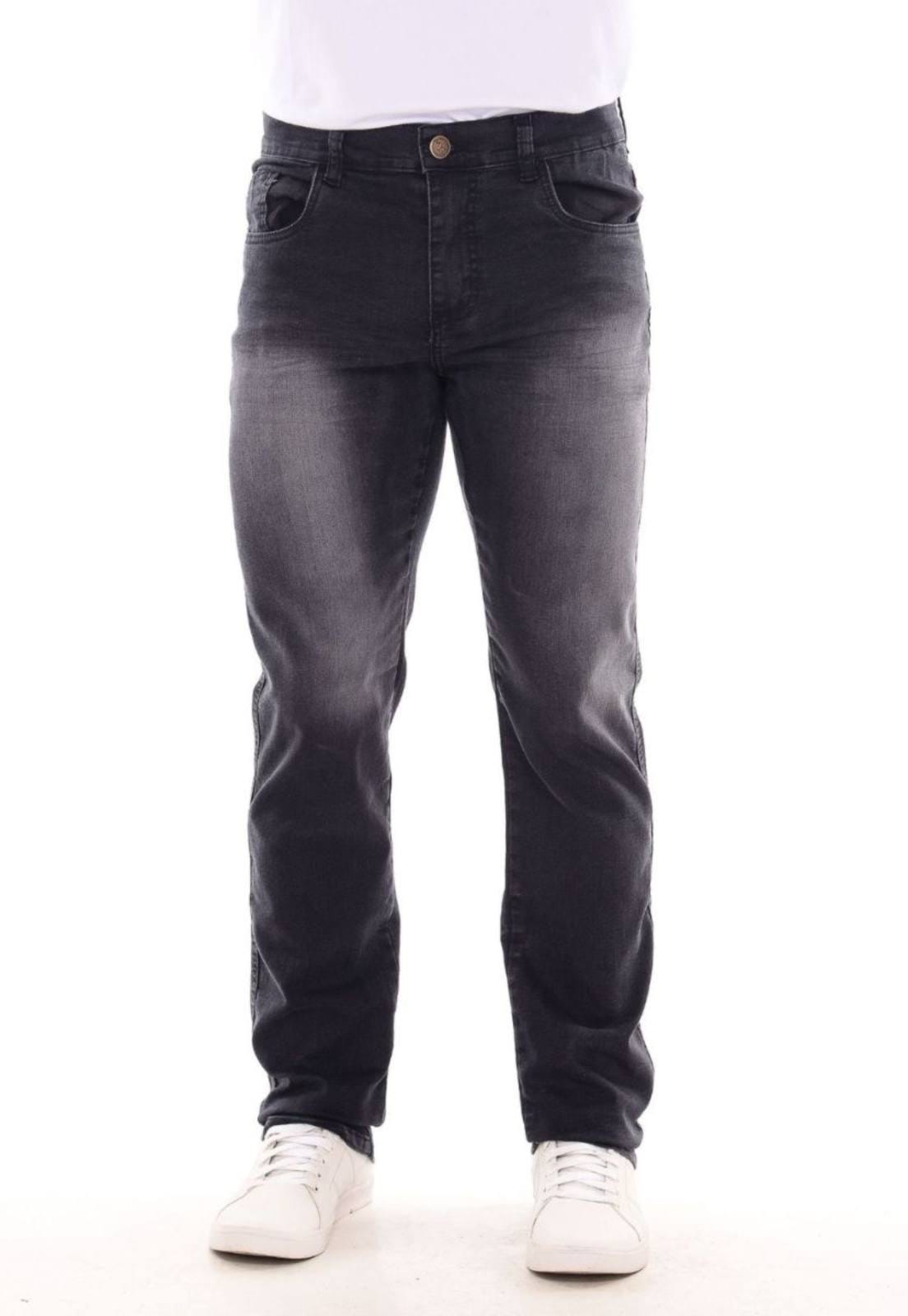 Vista principal Calça Masculina Mys Jeans Elastano Linha Premium Com Cinza Ethereal Jeans preto