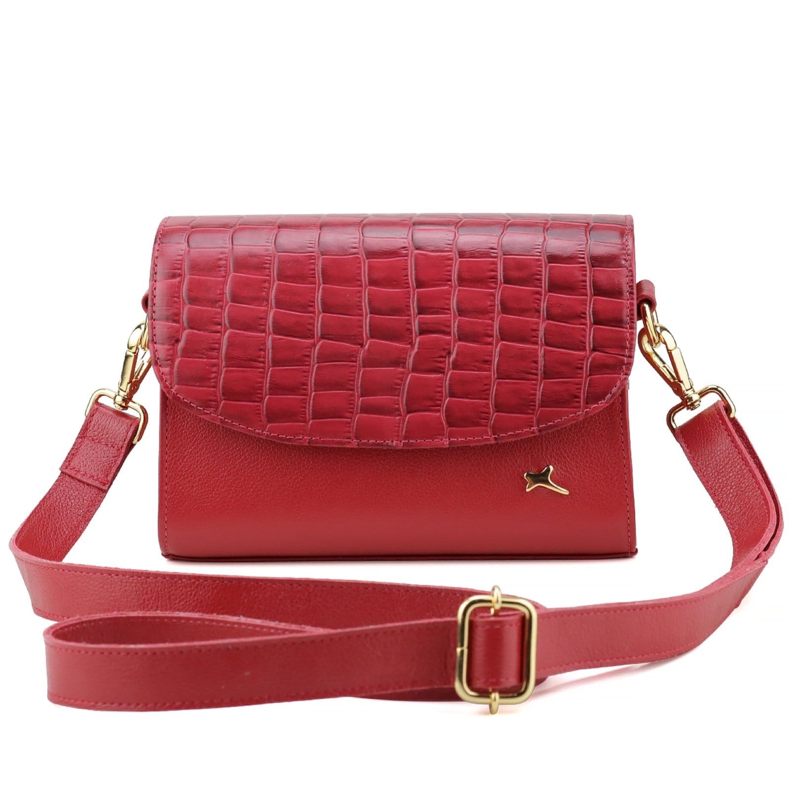 Bolsa Tiracolo Mr. Gutt Transversal Couro Vermelha