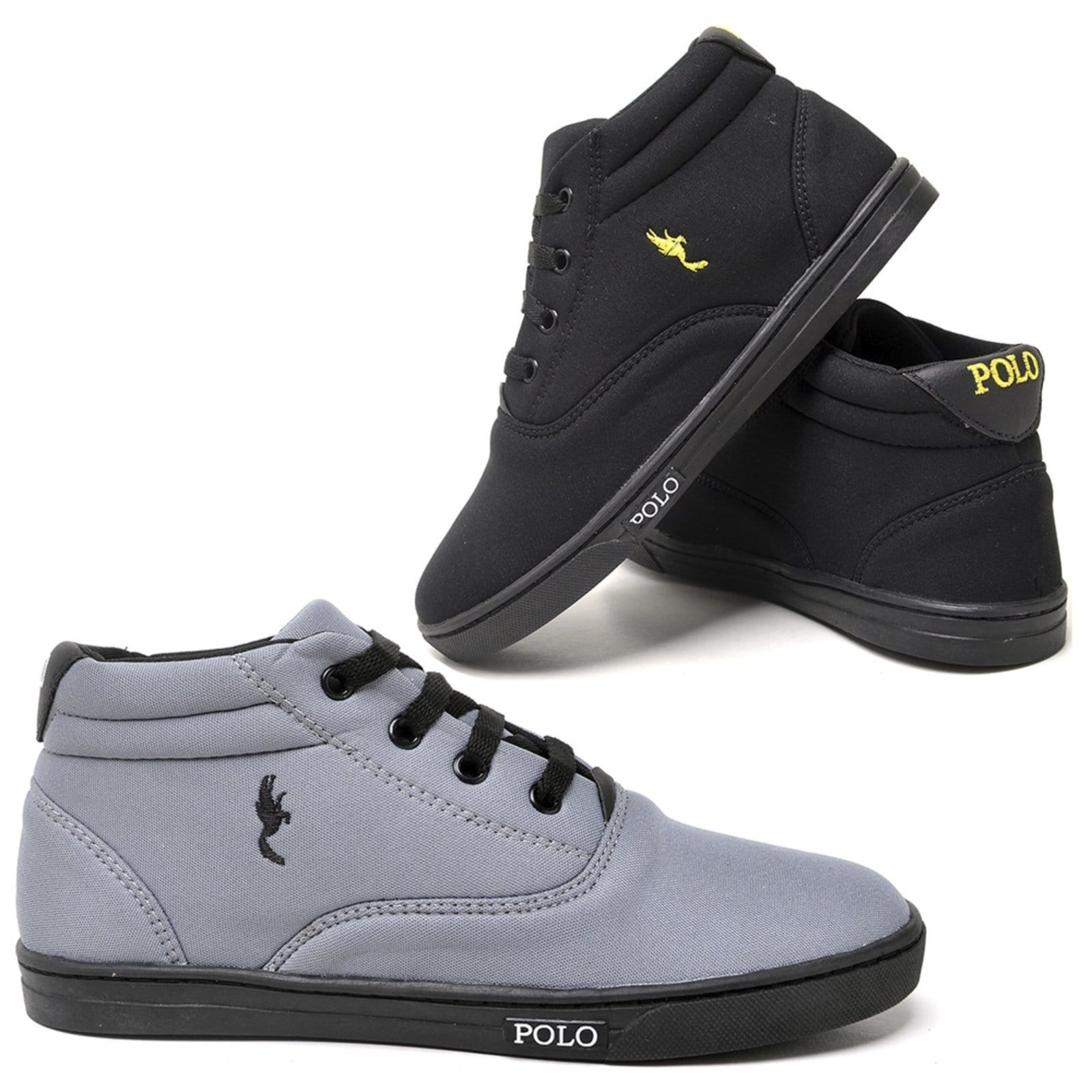 Vista principal Tenis Sapatenis cano alto do 27 ao 36 Polo Blu cinza/preto