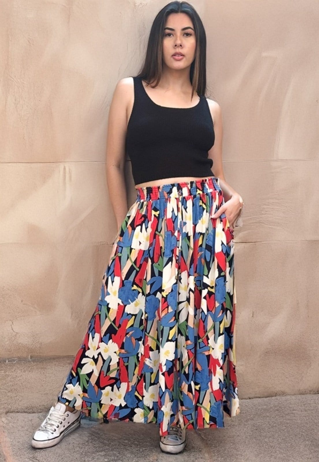 Saia Longa Estampa Floresce